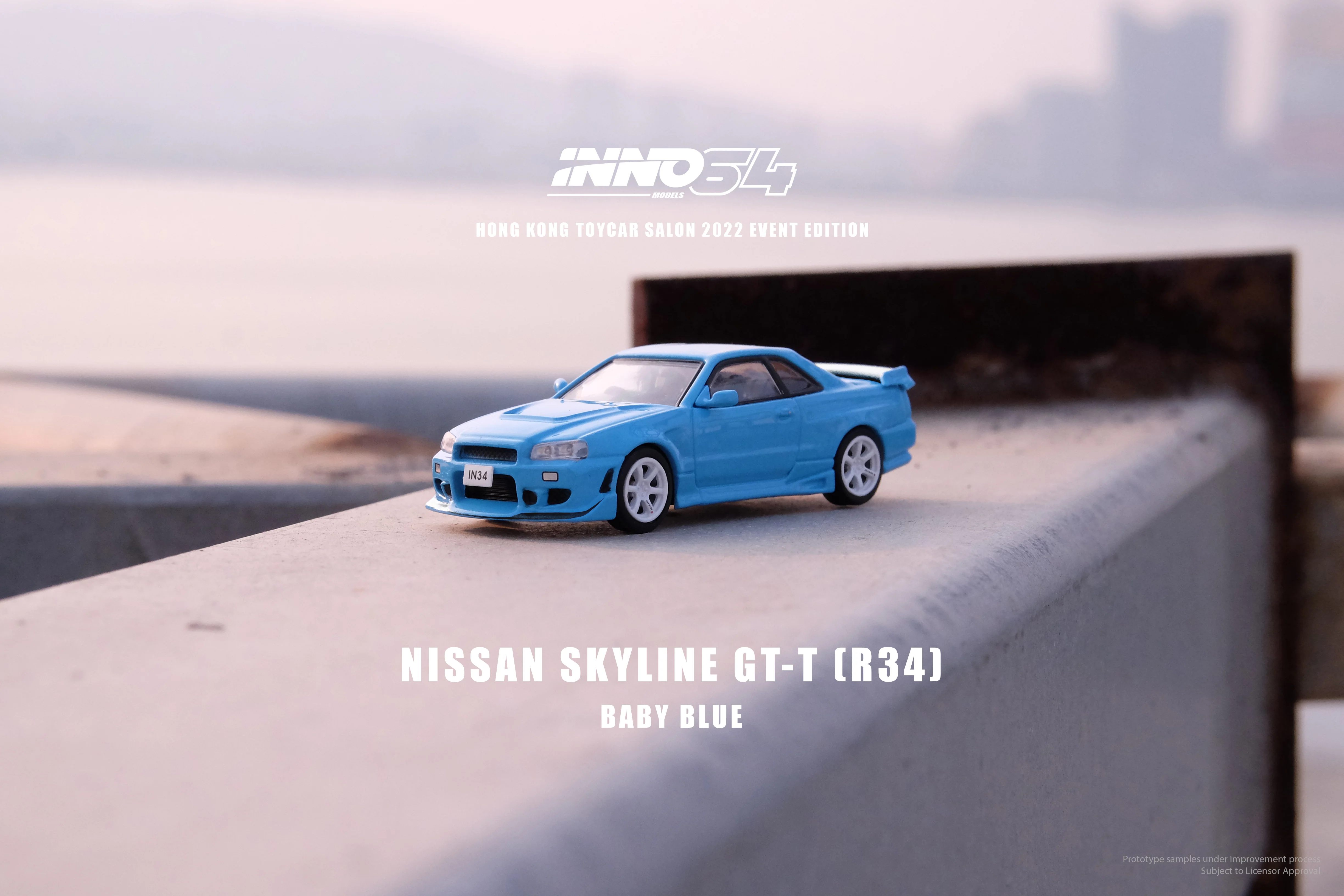 INNO64 1:64 Nissan Skyline GTT (R34) HK ToyCar Salon 2022 Event Edition in Baby Blue - Image 3