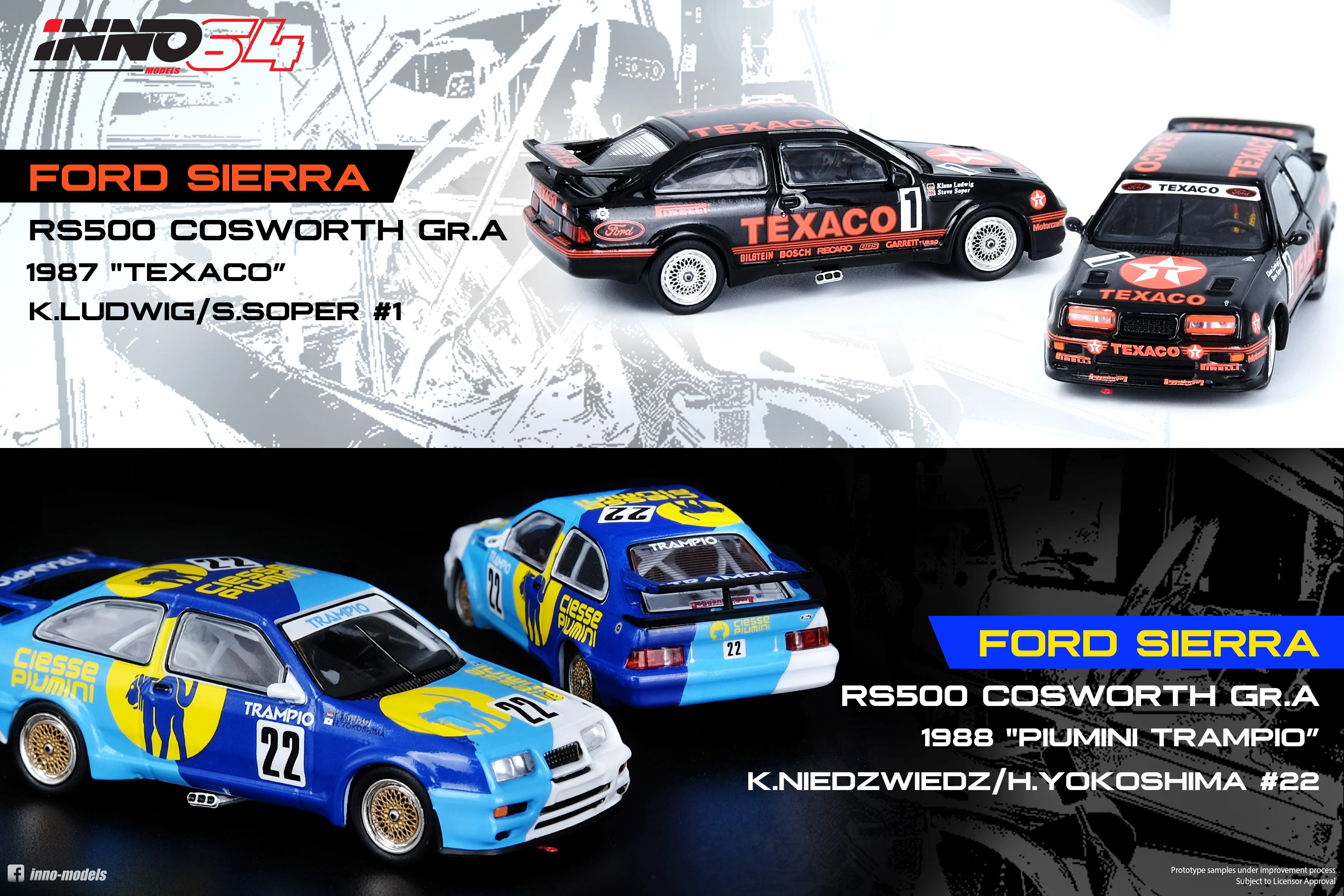 INNO Models 1:64 Ford Sierra RS500 Cosworth #1 "TEXACO" FIA European Touring Car Championship 1988 K. Ludwig / S. Soper - Image 5