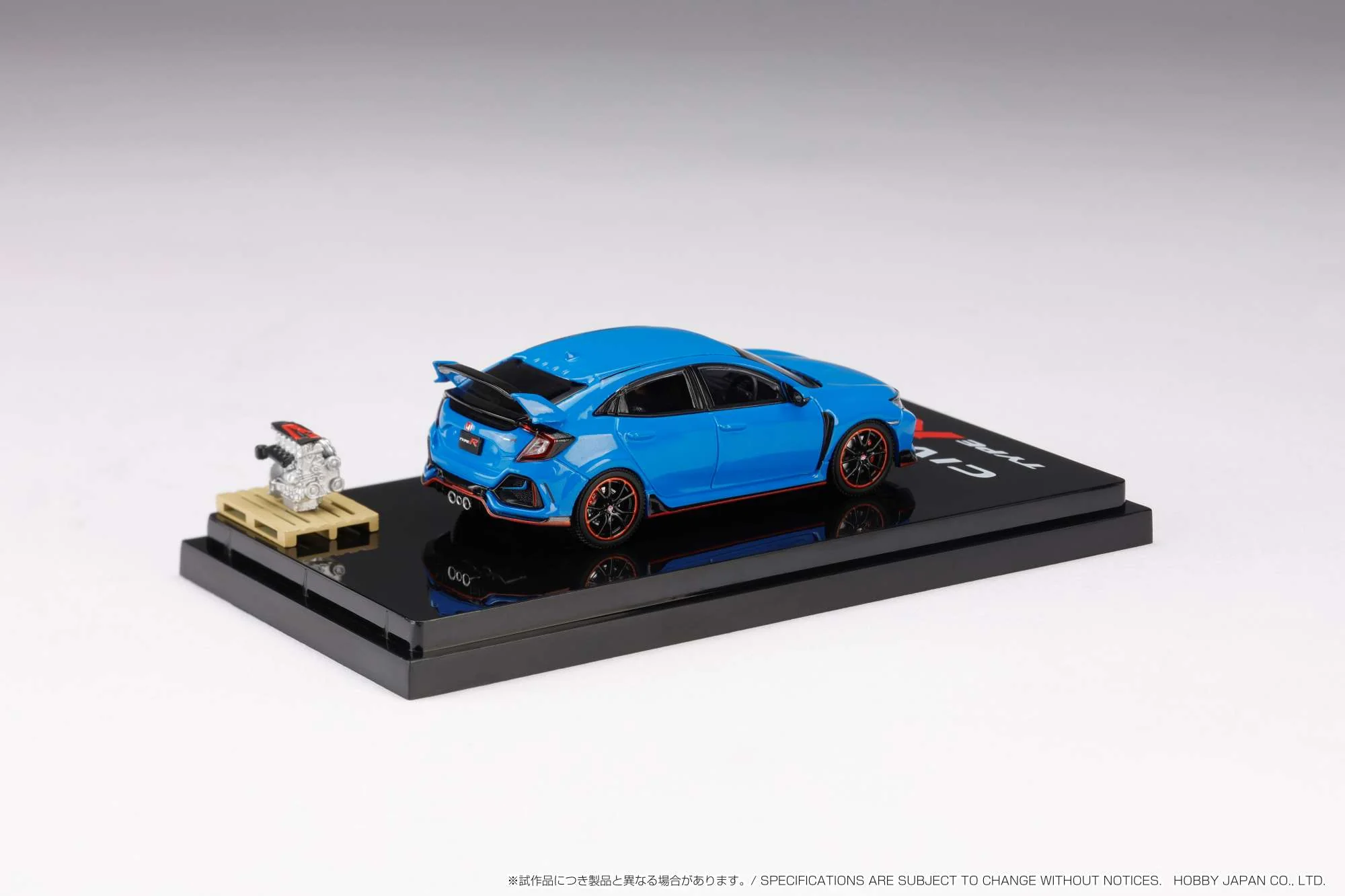 Hobby Japan 1:64 Honda Civic Type-R Limited Edition (FK8) 2020 with Engine Display Model in Racing Blue Pearl - Image 2