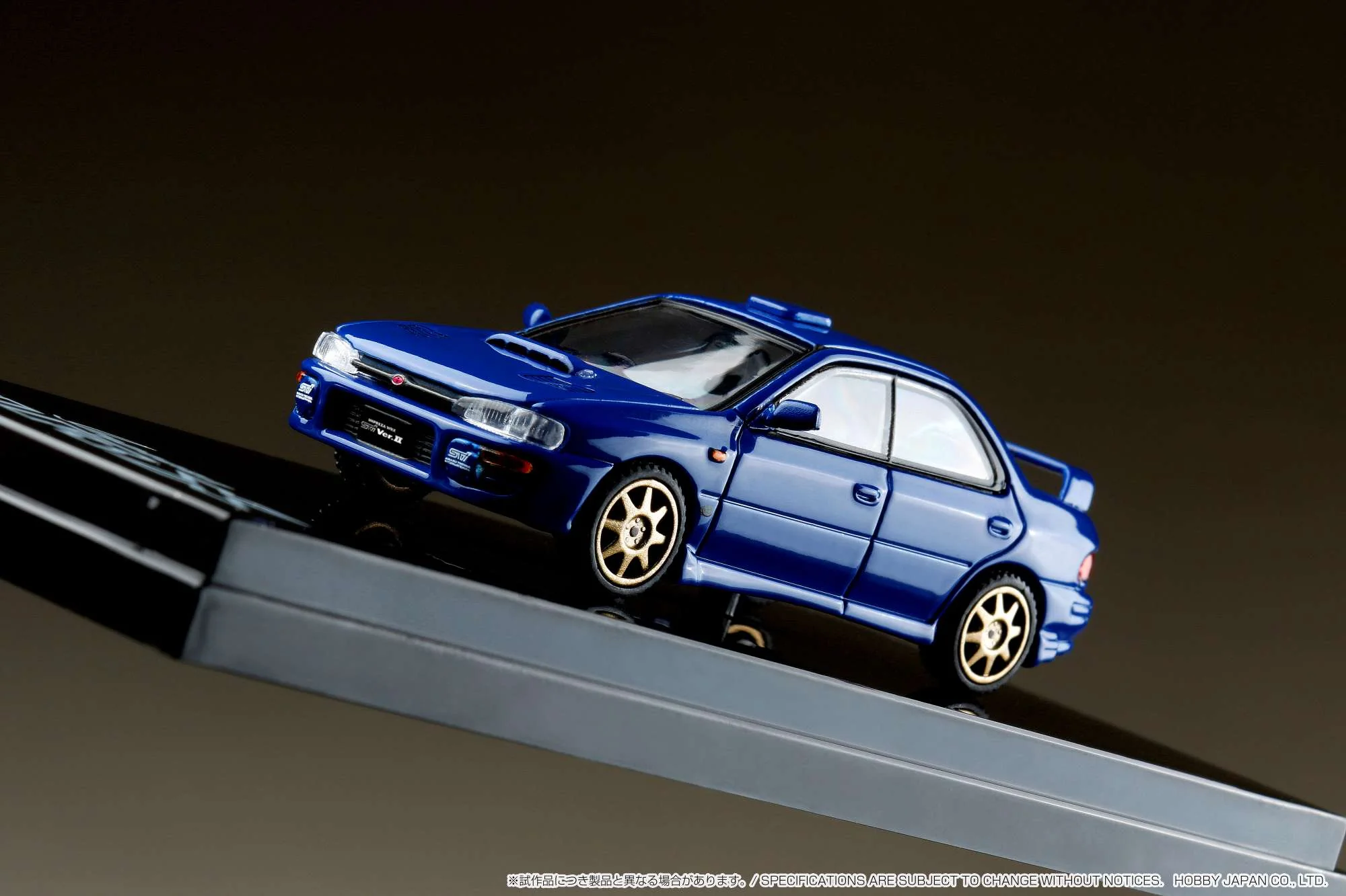 Hobby Japan 1:64 Subaru Impreza WRX (GC8) STi Version Ⅱ Sports Blue with Engine Display Model - Image 4