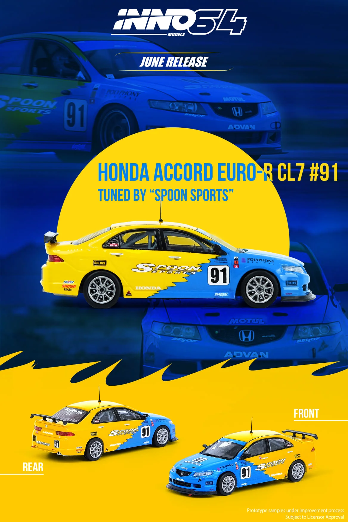 INNO Models 1:64 Honda Accord Euro-R (CL7) Spoon Sports - Image 3