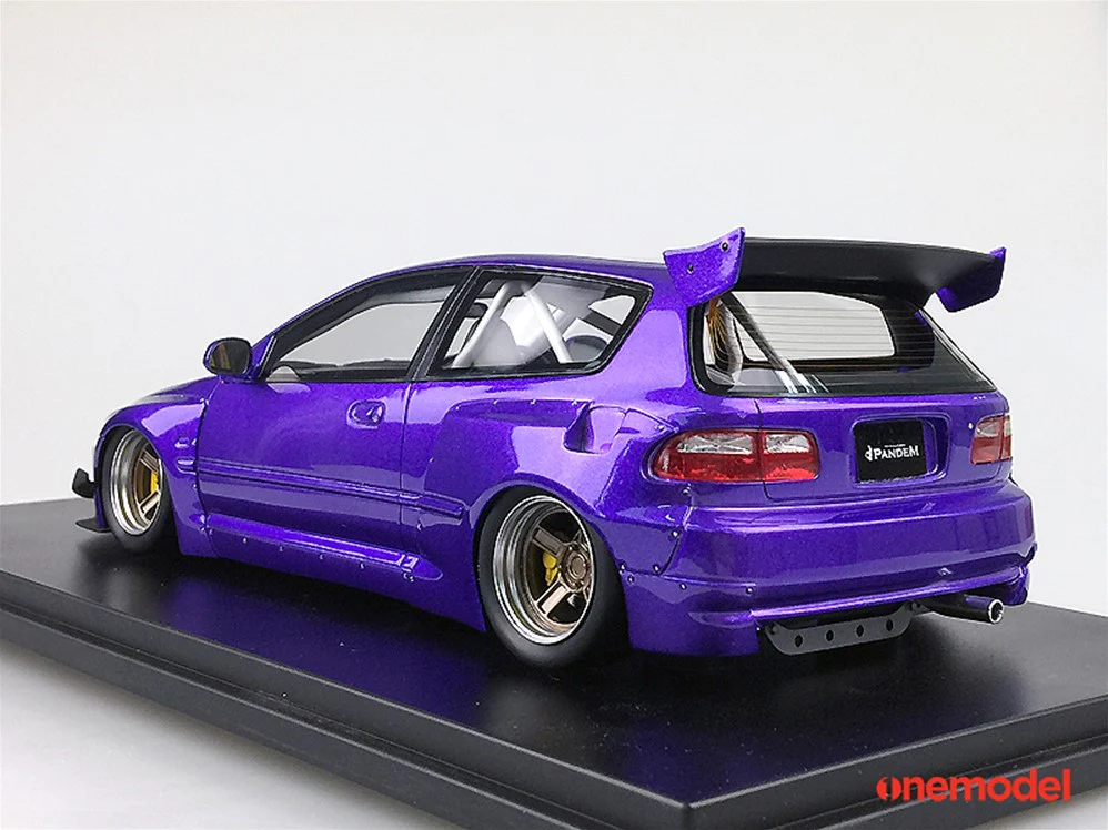 One Model 1:18 Honda Civic EG6 Rocket Bunny Purple - Image 3