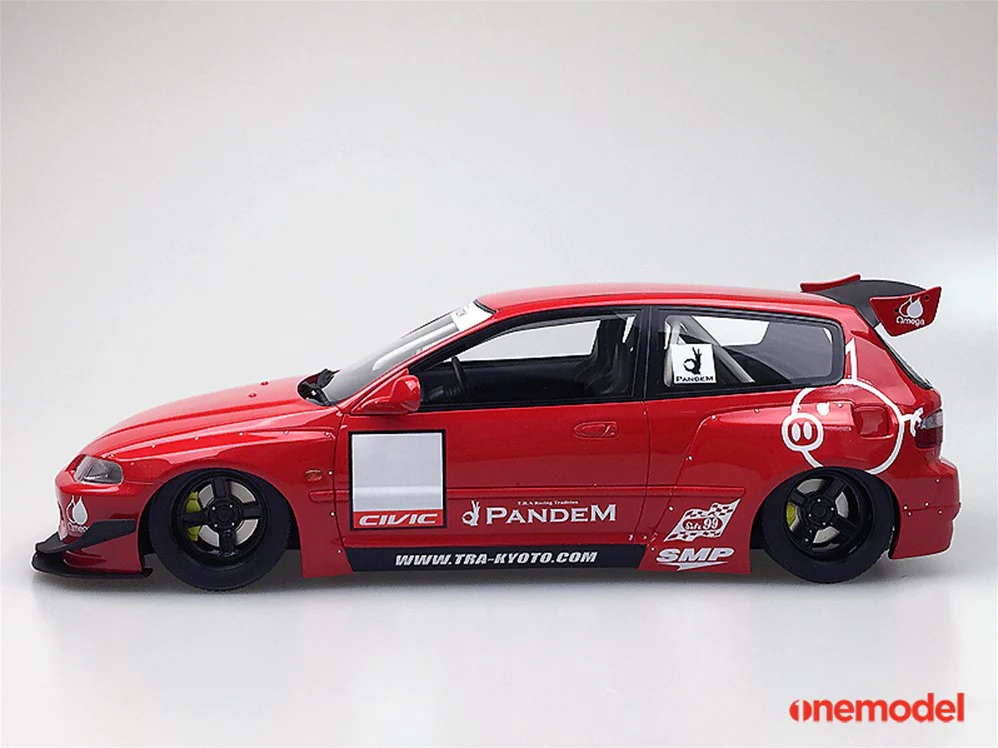 One Model 1:18 Honda Civic EG6 Rocket Bunny Red - Image 2