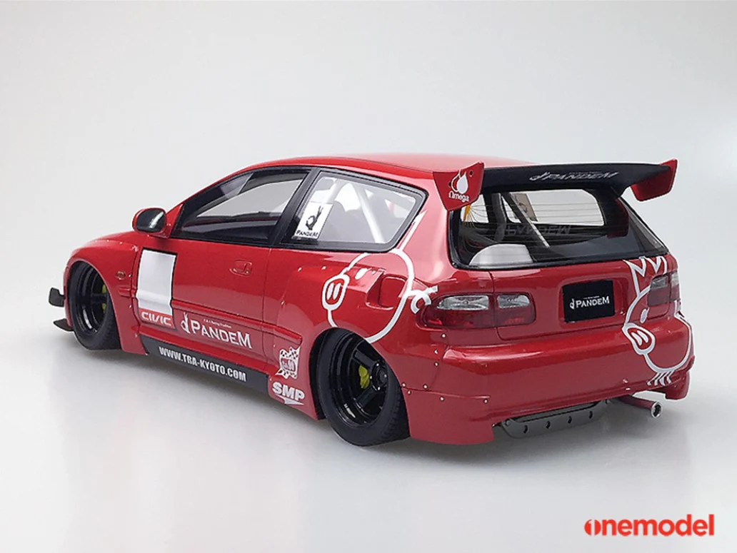One Model 1:18 Honda Civic EG6 Rocket Bunny Red - Image 3