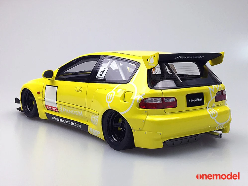 One Model 1:18 Honda Civic EG6 Rocket Bunny Yellow - Image 3