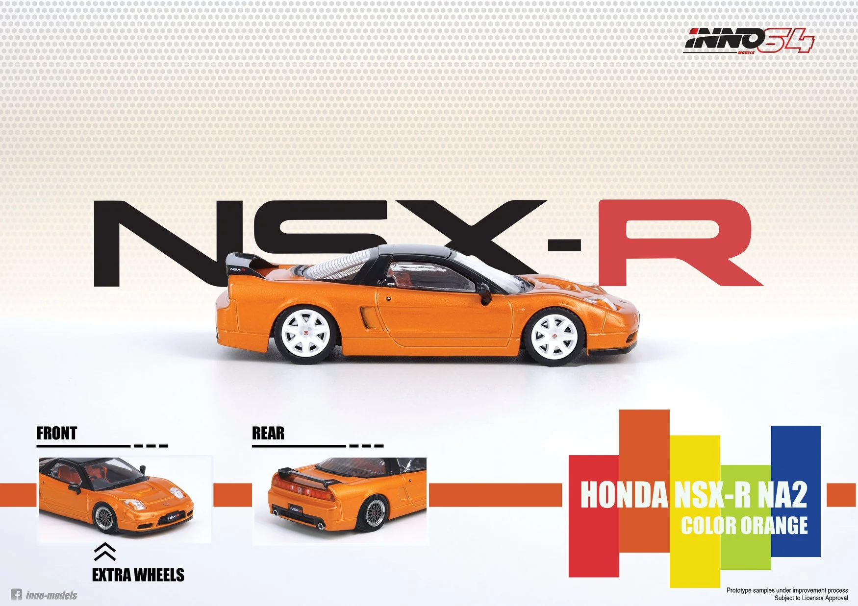 INNO Models 1:64 Honda NSX-R NA2 Imola Orange Pearl - Image 4