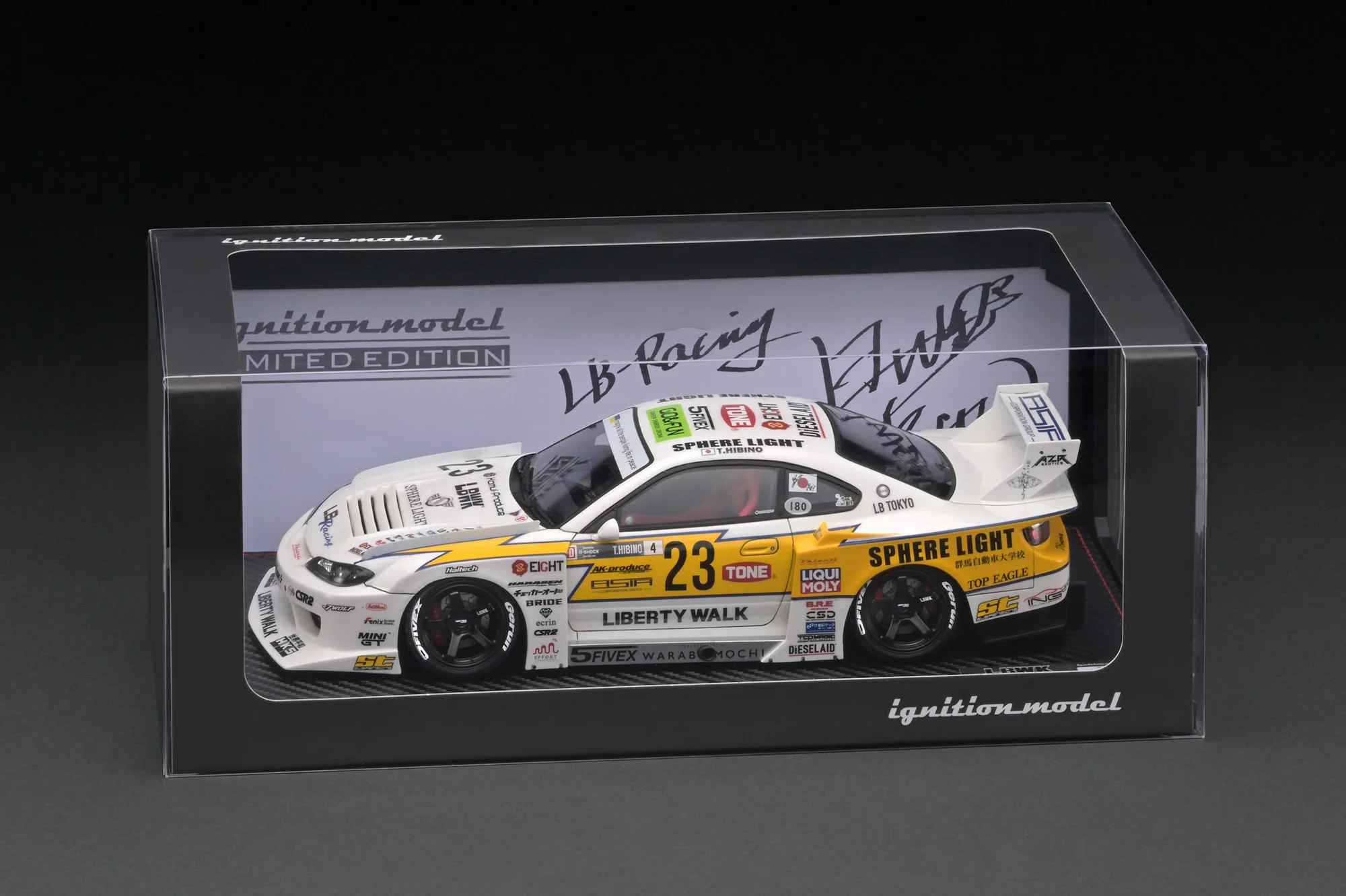 Ignition Model 1:18 Nissan Silvia (S15) LBWK Super Silhouette with Mr. Hibino Figure - Image 4