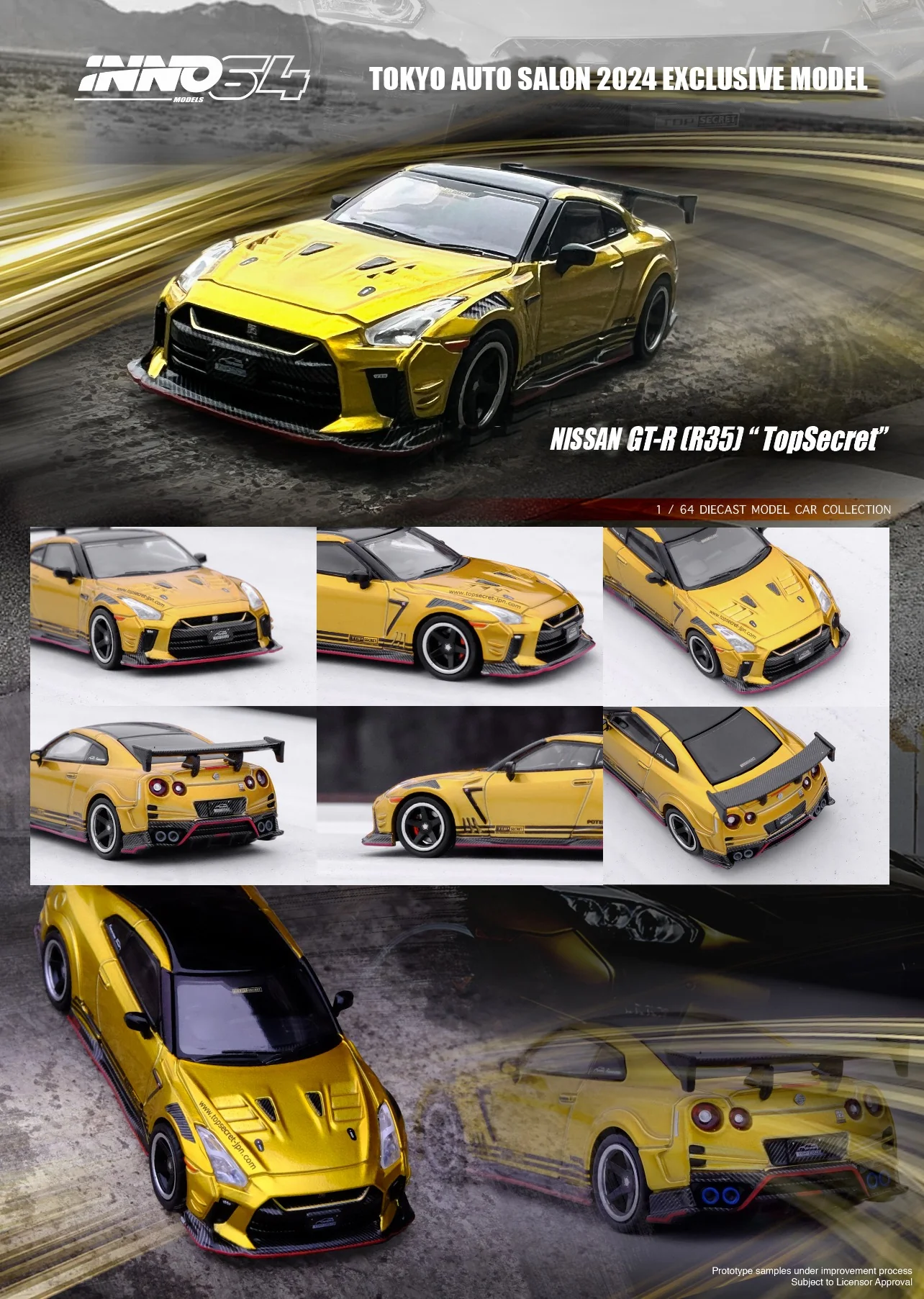 INNO64 1:64 Nissan GT-R (R35) "TOP SECRET" Tokyo Auto Salon 2024 Special Edition - Image 2