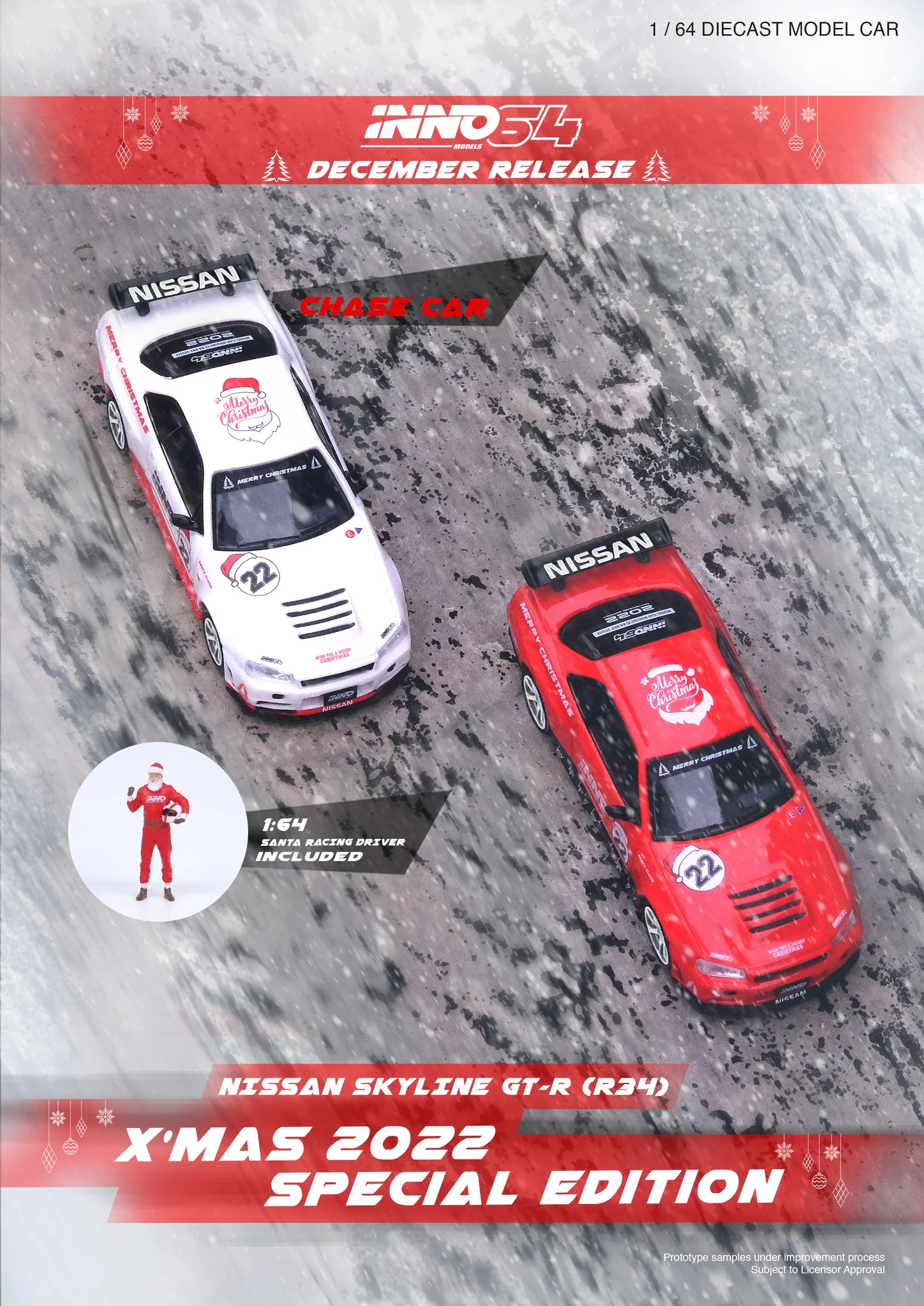 INNO64 1:64 Nissan Skyline GT-R (R34) R-Tune 2022 X'Mas 2022 Special Edition - Image 3