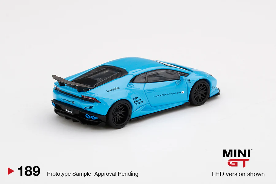 MINIGT 1:64 Lamborghini Huracan LB★WORKS Liberty Walk Ver. 1 Light Blue - Image 4
