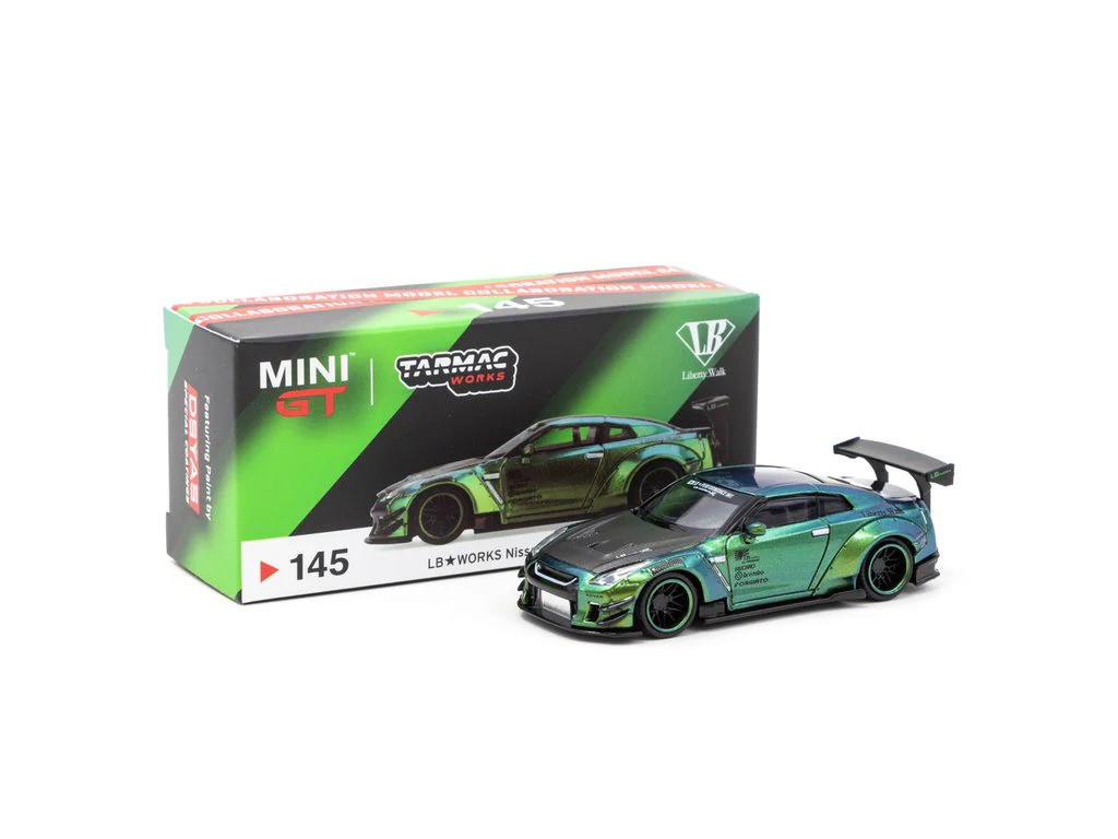 Tarmac Works 1:64 LB★WORKS Nissan GTR Magic Green LHD Version - Image 2
