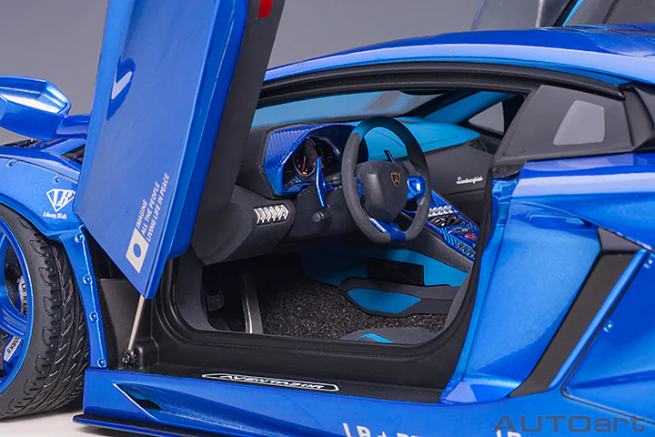 AUTOart 1:18 Liberty Walk Lamborghini Aventador Limited Edition in Hyper Blue - Image 5