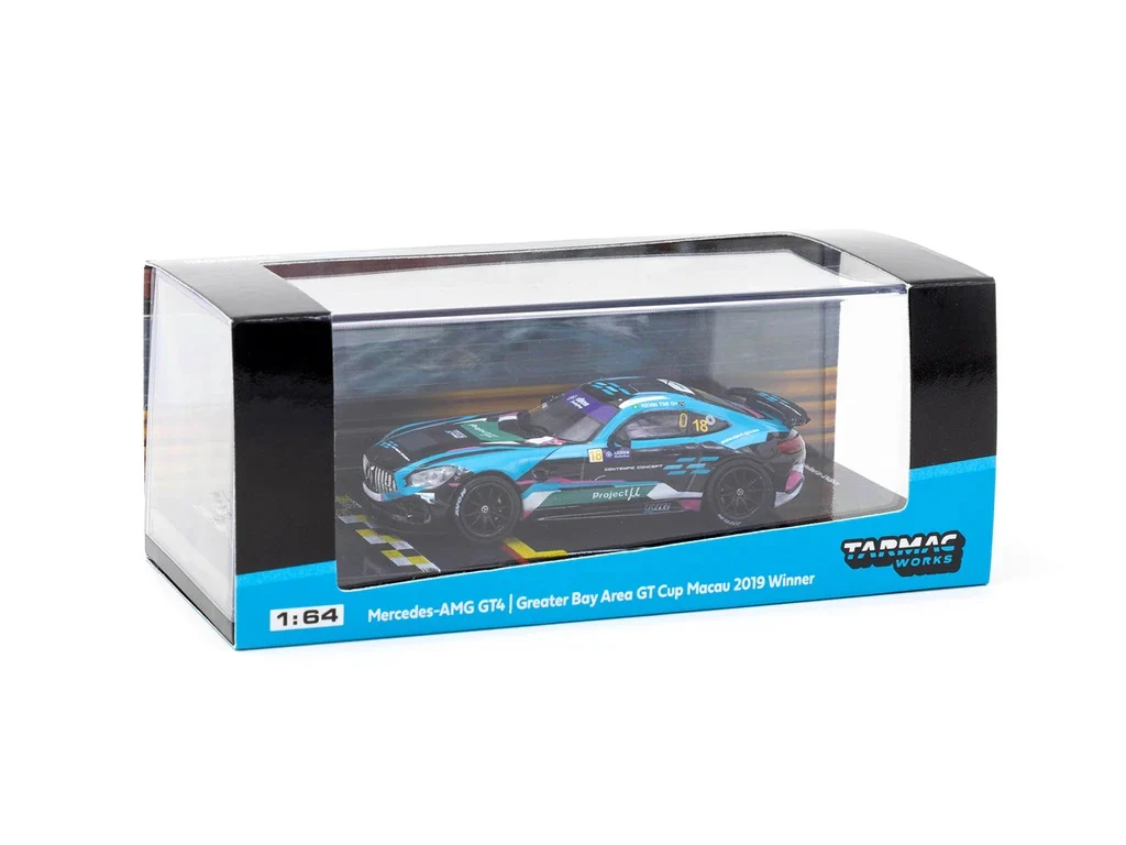 Tarmac Works 1:64 Mercedes-AMG GT4 Greater Bay Area GT Cup Macau 2019 #18 Winner - Image 3