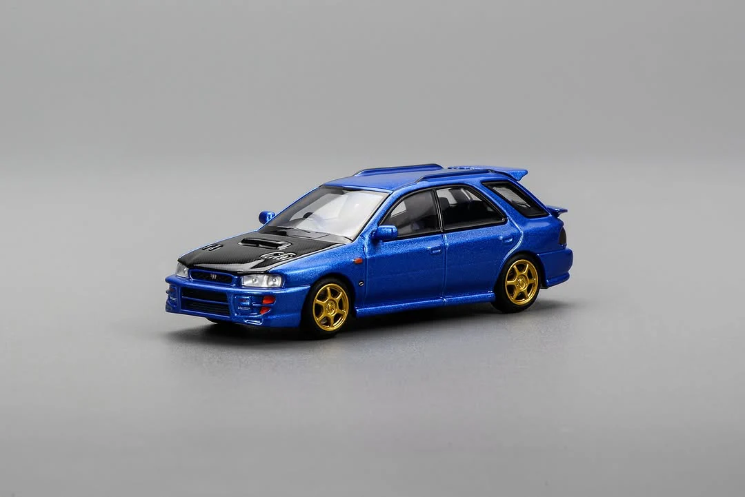 *PREORDER* MotorHelix 1:64 Subaru Impreza Wagon WRX STi Ver. VI Customized in World Rally Blue Mica with Carbon Bonnet - Image 2