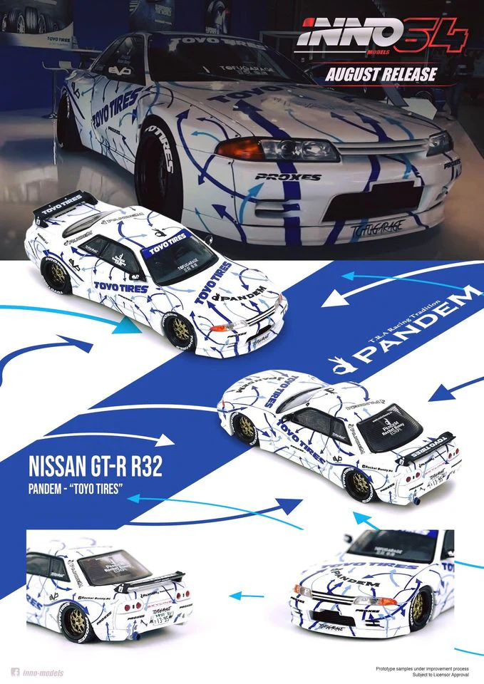 INNO Models 1:64 Nissan Skyline GT-R R32 Pandem "Toyo Tires" - Image 3