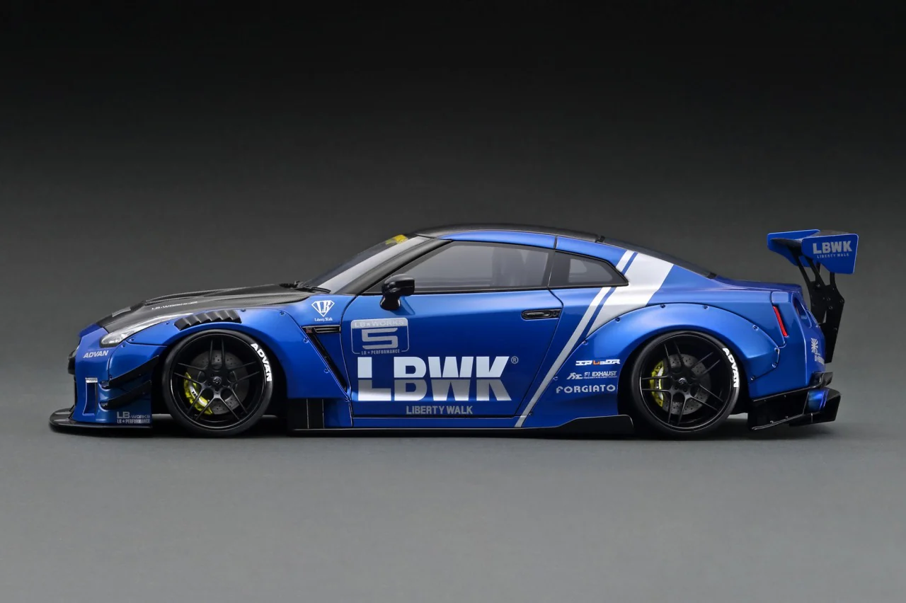 Ignition Model 1:18 Nissan Skyline Liberty Walk GT-R in Blue Metallic - Image 2