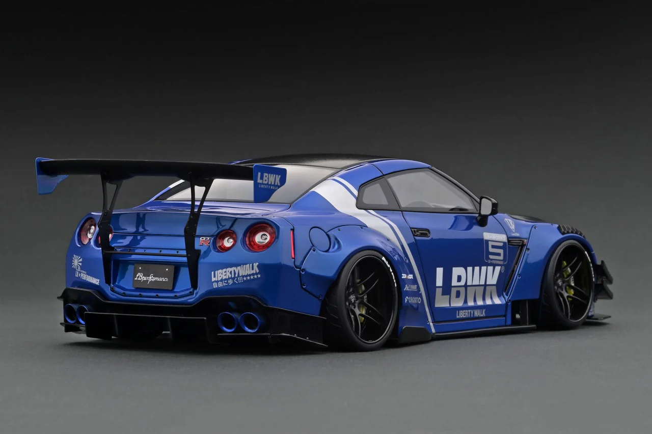 Ignition Model 1:18 Nissan Skyline Liberty Walk GT-R in Blue Metallic - Image 3