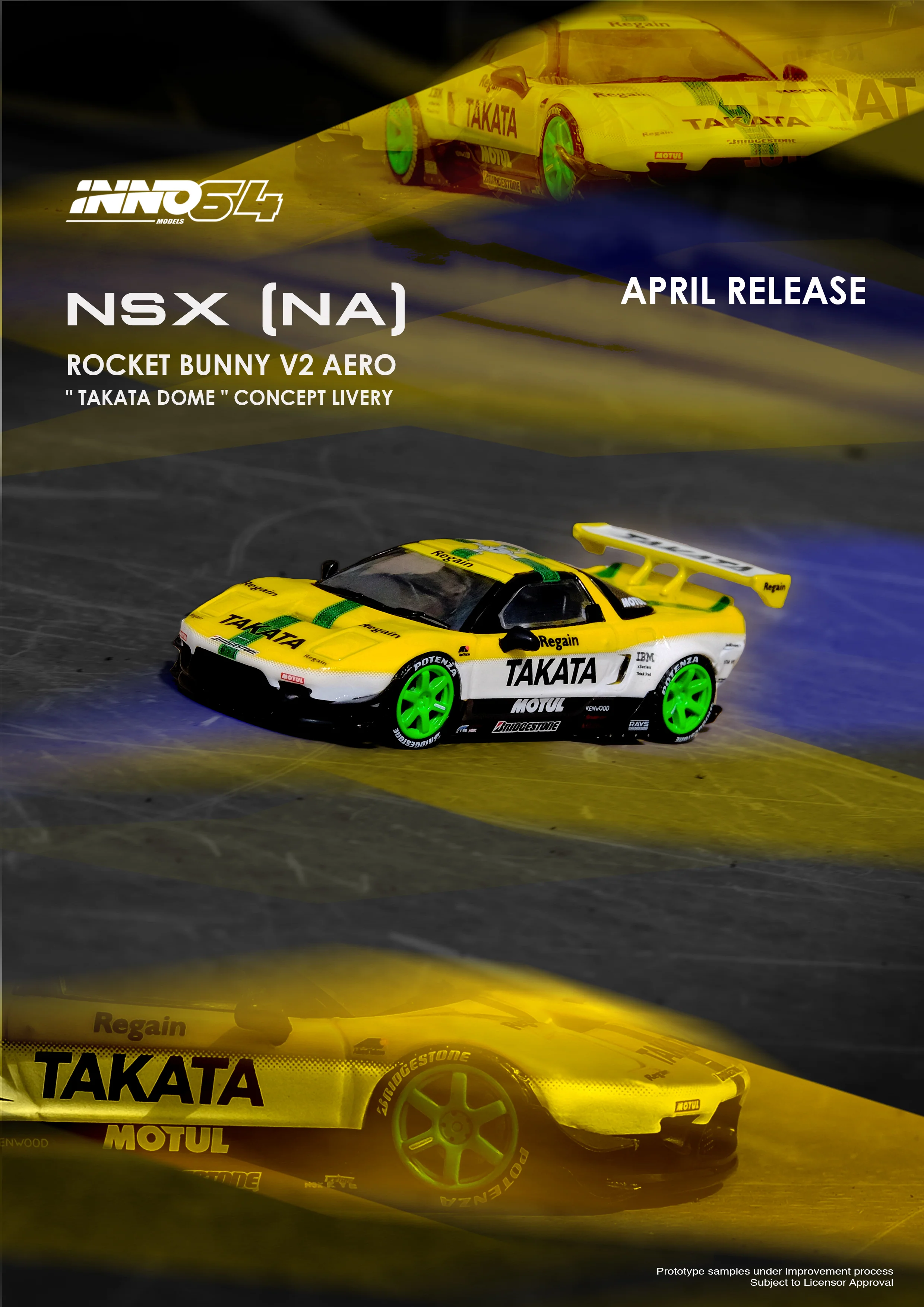 INNO64 1:64 Honda NSX (NA1) Auto Fashion Rocket Bunny V2 Aero "TAKATA DOME" Concept Livery - Image 4