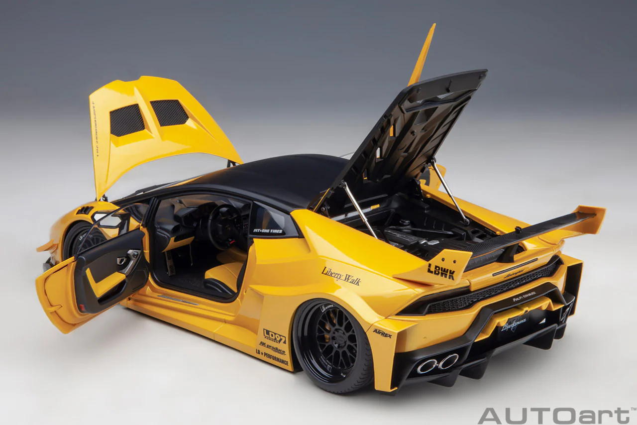 AUTOart 1:18 Lamborghini Huracan GT LBWK Silhouette Works in Metallic Yellow - Image 8