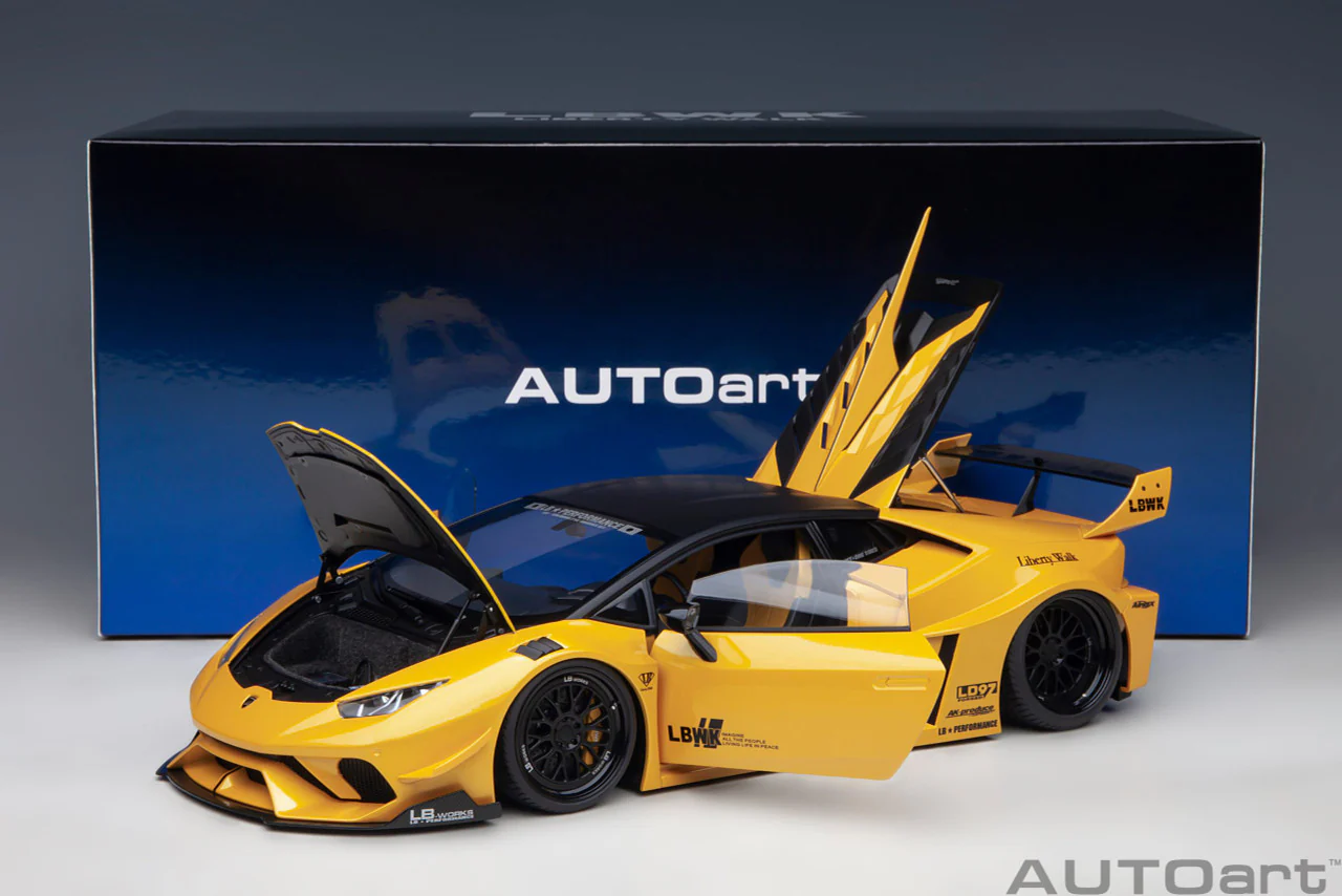 AUTOart 1:18 Lamborghini Huracan GT LBWK Silhouette Works in Metallic Yellow - Image 9