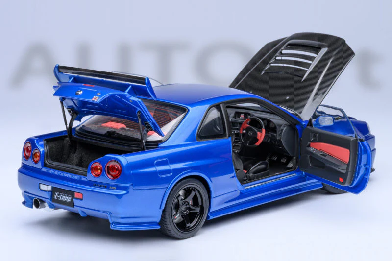 AUTOart 1:18 Nissan Skyline GT-R (R34) NISMO Z-Tune in Bayside Blue - Image 8