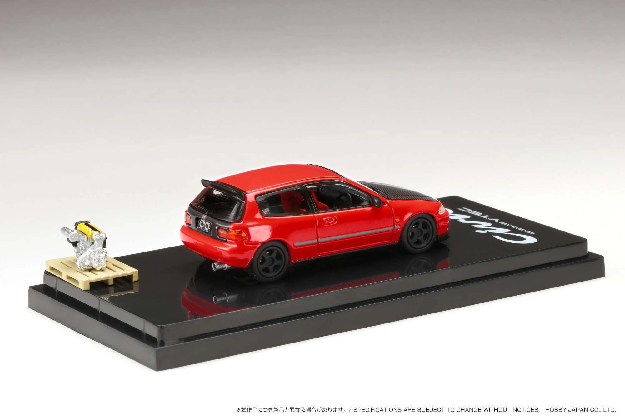 Hobby Japan 1:64 Honda Civic (EG6) Customized Version with Engine Display in Red - Image 2