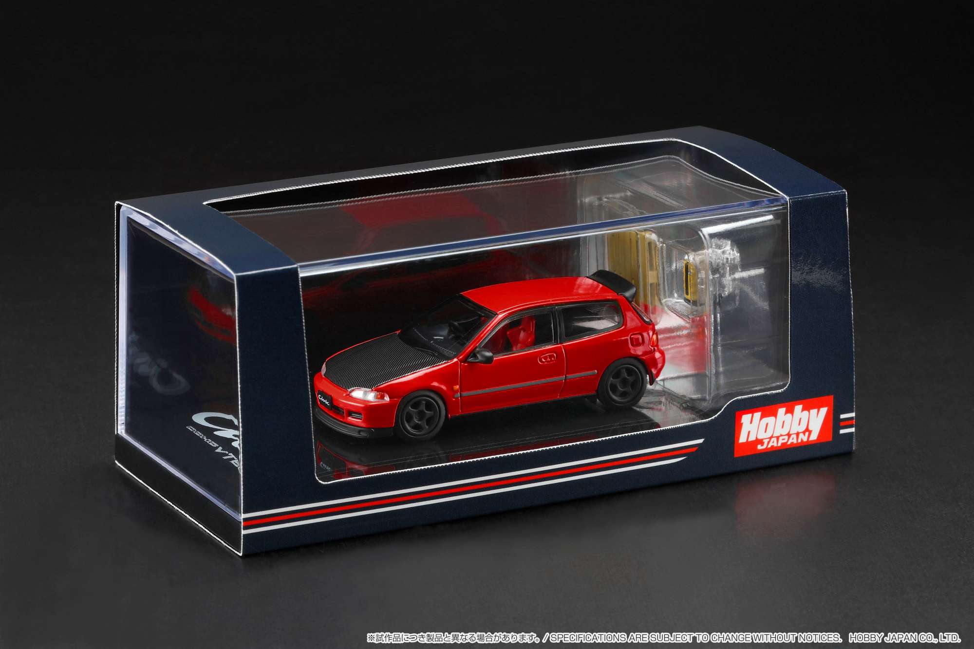 Hobby Japan 1:64 Honda Civic (EG6) Customized Version with Engine Display in Red - Image 3