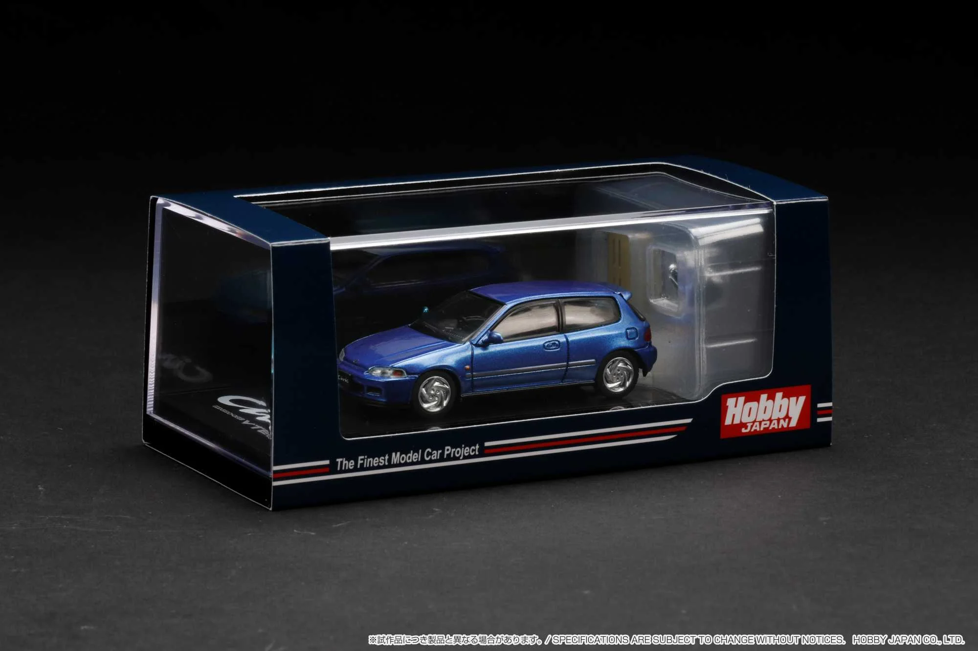 Hobby Japan 1:64 Honda Civic (EG6) SiR Ⅱ with Engine Model in Captiva Blue Pearl - Image 3