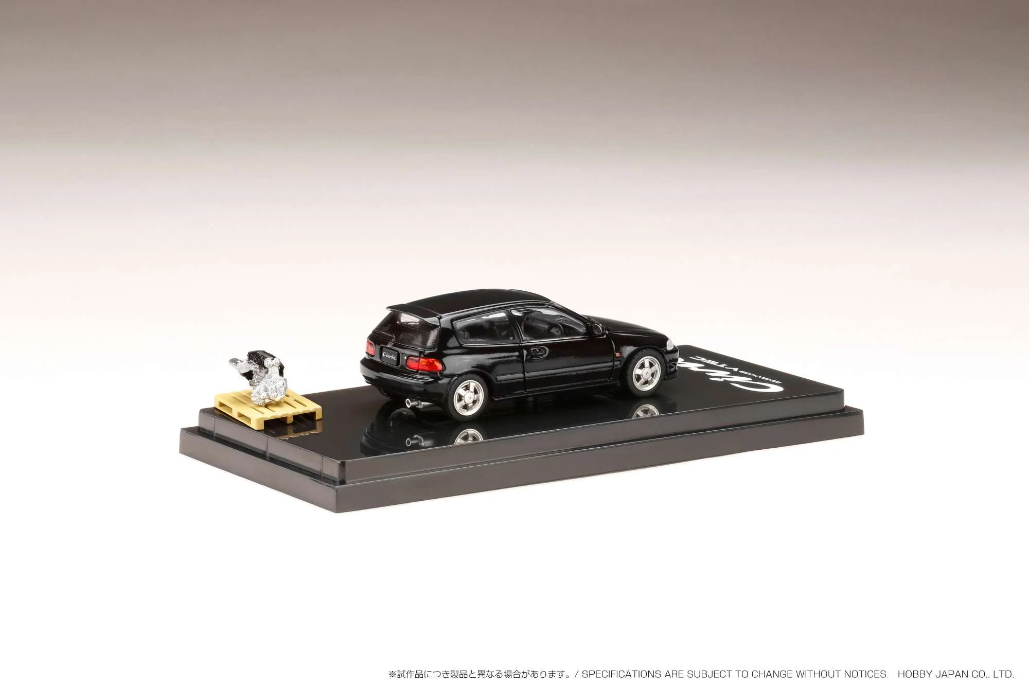 Hobby Japan 1:64 Honda Civic (EG6) SiR-S with Engine Display in Granada Black Pearl - Image 2