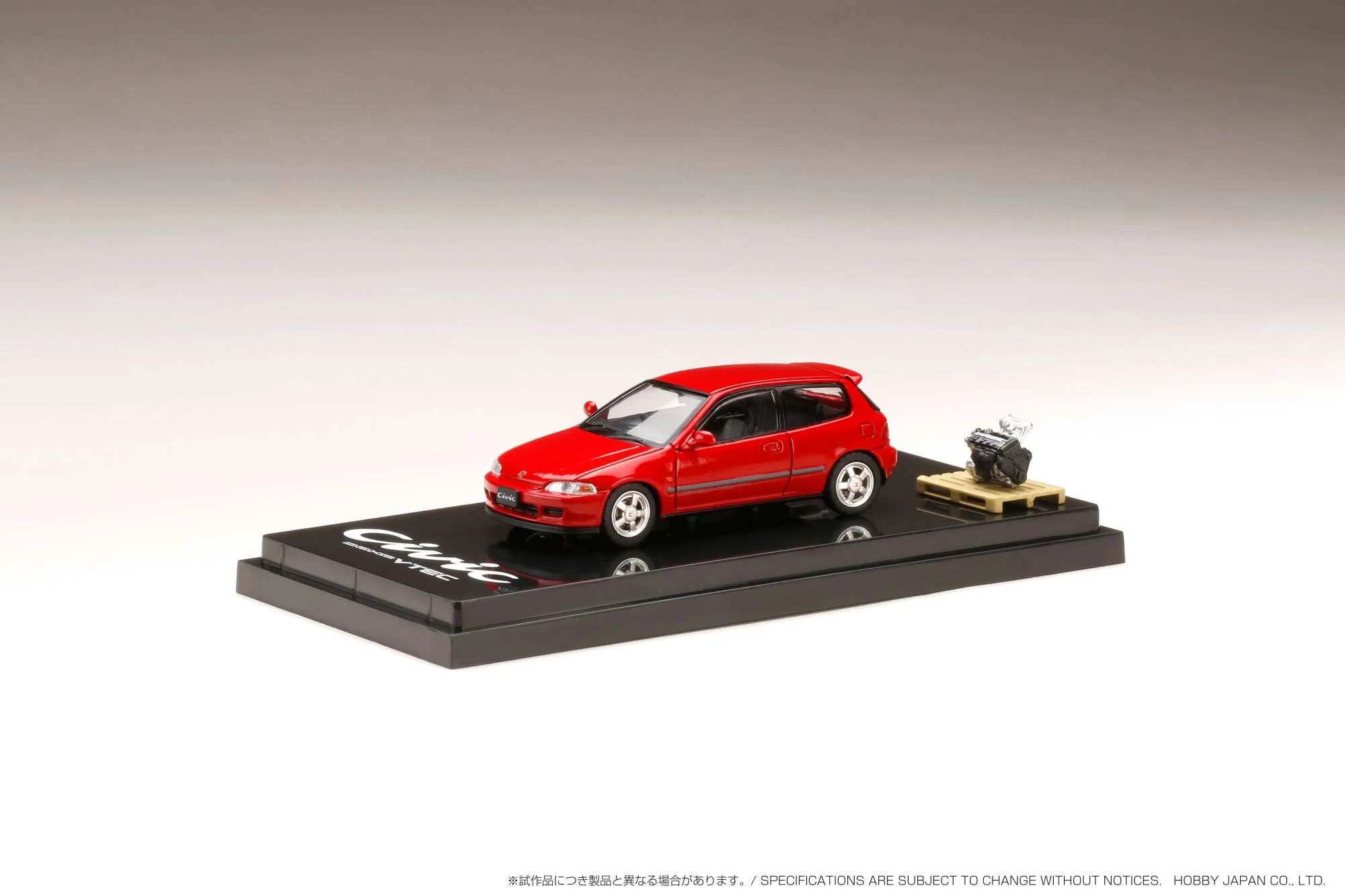 Hobby Japan 1:64 Honda Civic (EG6) SiR-S with Engine Display in Milano Red