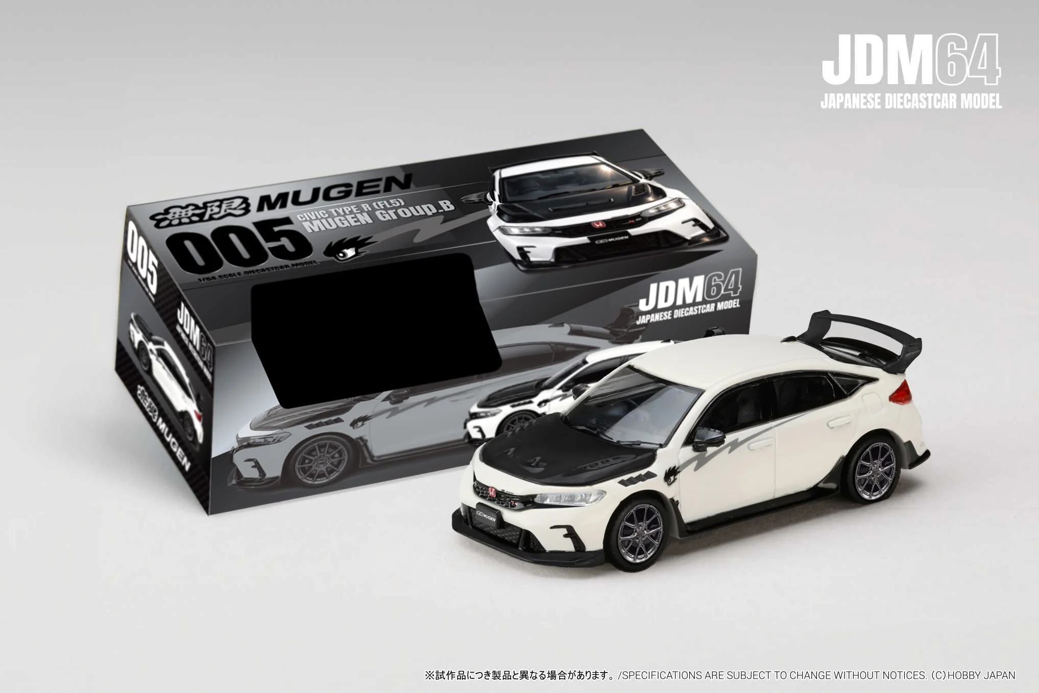 *PREORDER* Hobby Japan 1:64 Honda Civic Type-R (FL5) MUGEN Group B (2025) in Championship White