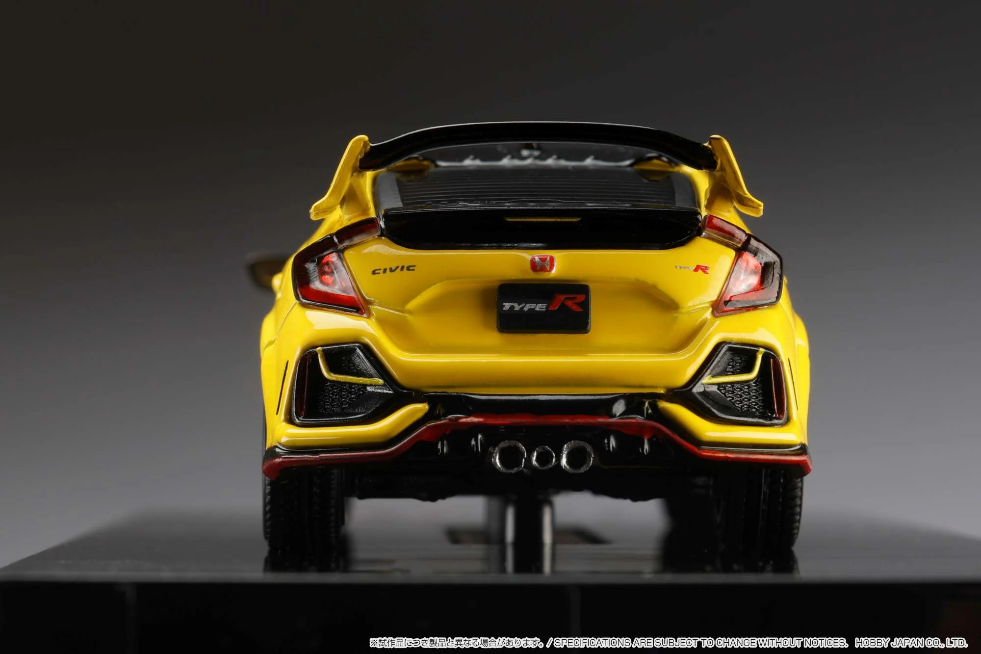 Hobby Japan 1:64 Honda Civic Type-R Limited Edition (FK8) 2020 with Engine Display Model in Sunlight Yellow II - Image 10