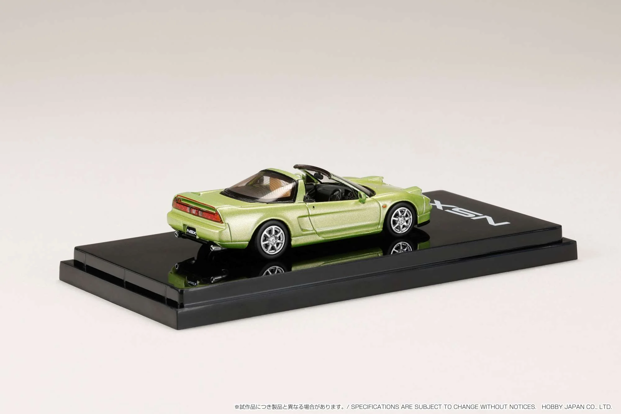 Hobby Japan 1:64 Honda NSX Type T with Detachable Roof in Lime Green Metallic - Image 2