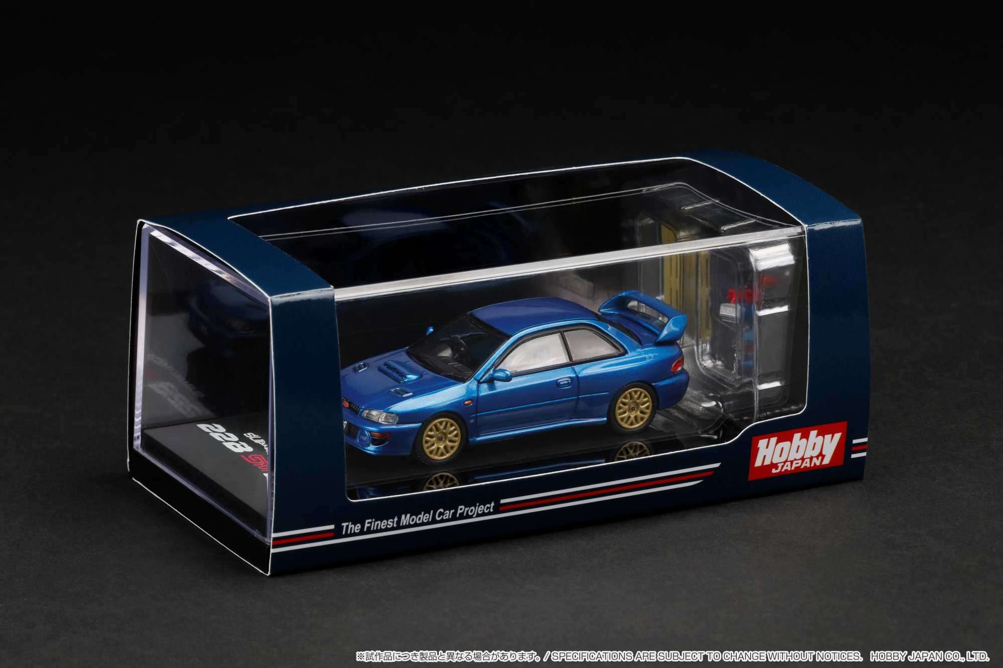 Hobby Japan 1:64 Subaru Impreza 22B STi Version (GC8改) with EJ Engine Display in Sonic Blue Mica - Image 5