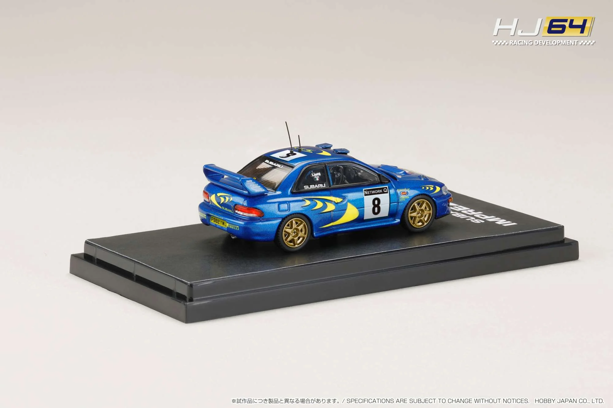 Hobby Japan 1:64 Subaru Impreza WRC 1997 #8 Rac Rally Winner - Image 2