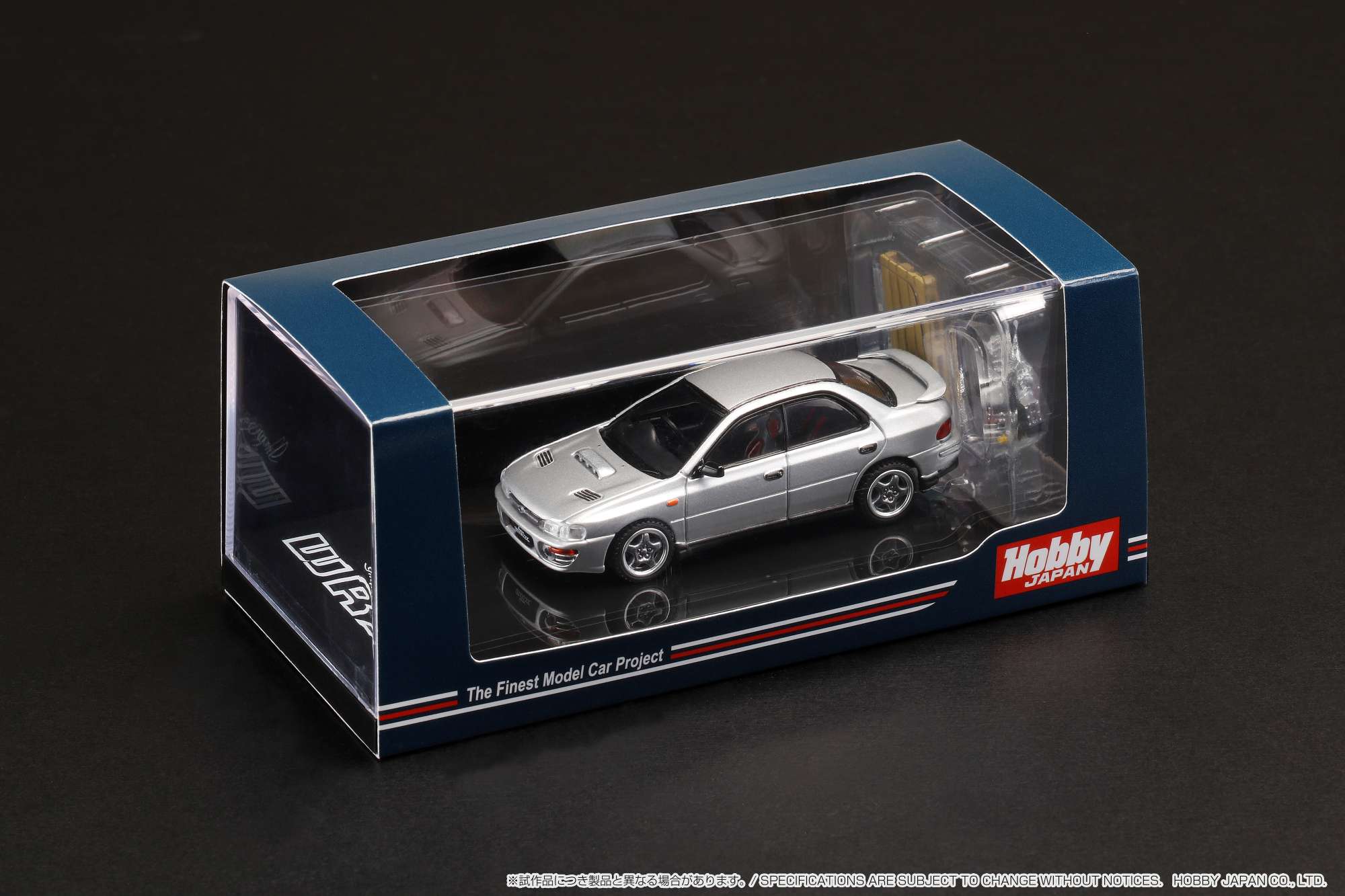 Hobby Japan 1:64 Subaru Impreza WRX (GC8) 1992 with Engine Display in Silver Metallic - Image 3