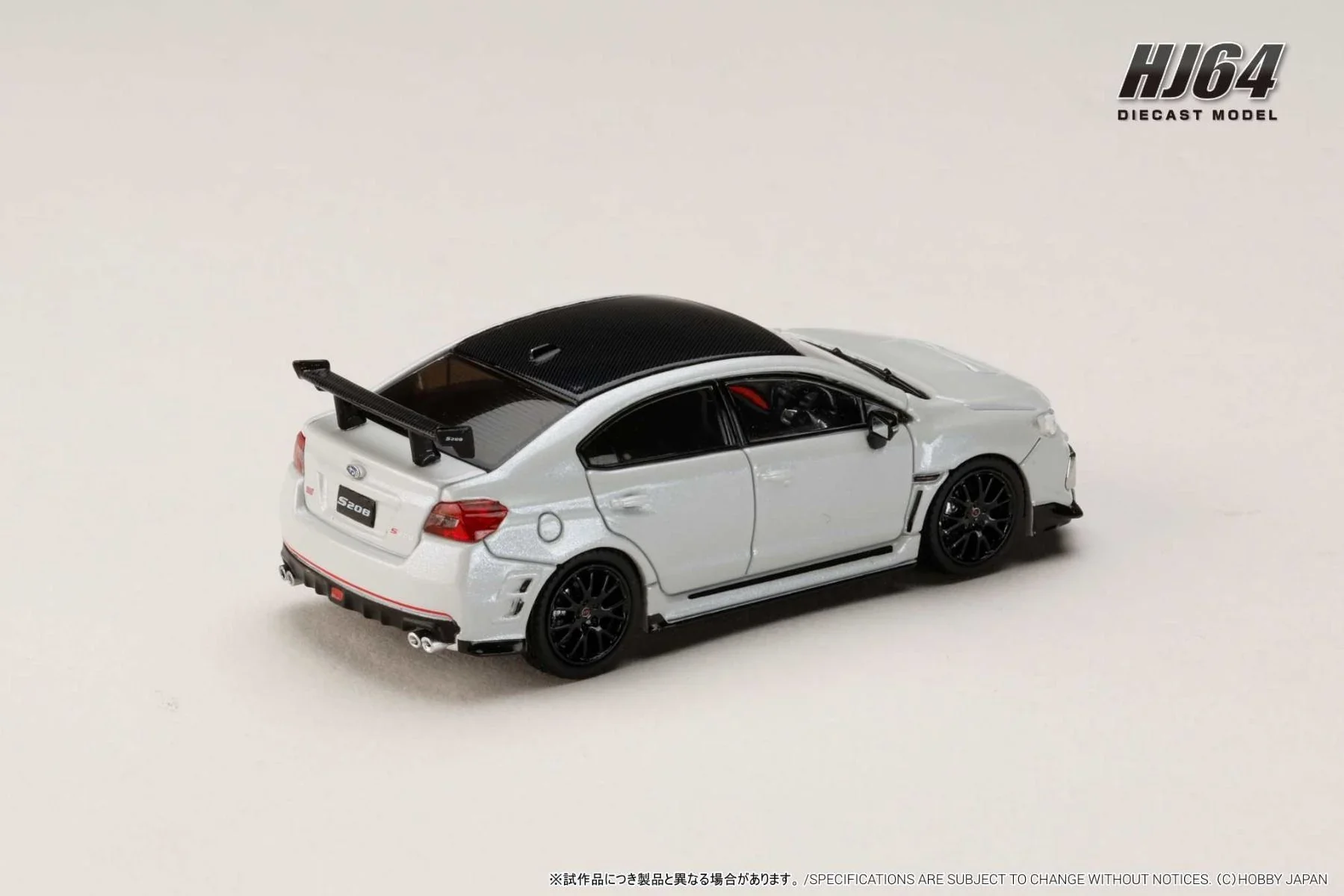 *PREORDER* Hobby Japan 1:64 SUBARU S208 NBR CHALLENGE PACKAGE in Crystal White Pearl - Image 4