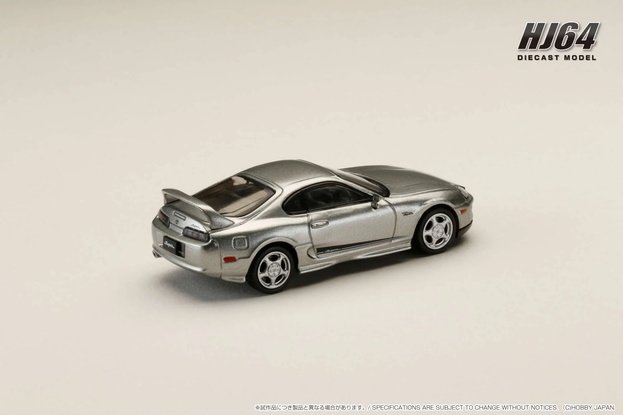 Hobby Japan 1:64 Toyota SUPRA RZ (JZA80) Custom Version with Active Spoiler in Silver Metallic Graphite - Image 3