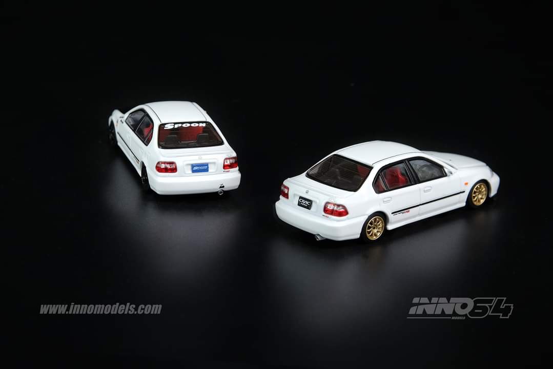 INNO64 1:64 Honda Civic Ferio Vi-RS JDM Mod Version in White - Image 2