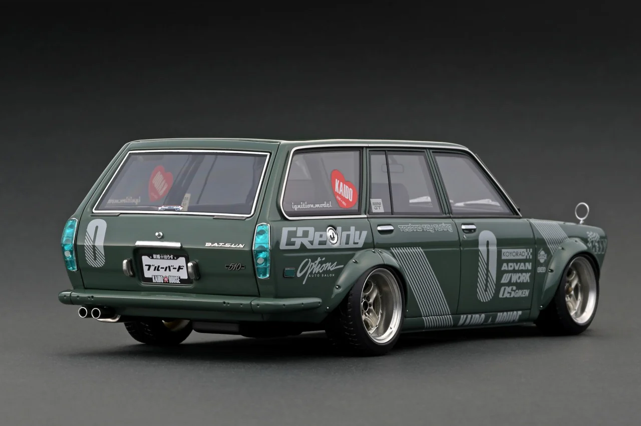 Ignition Model 1:18 Datsun Bluebird (510) Wagon KAIDO HOUSE in Green - Image 3