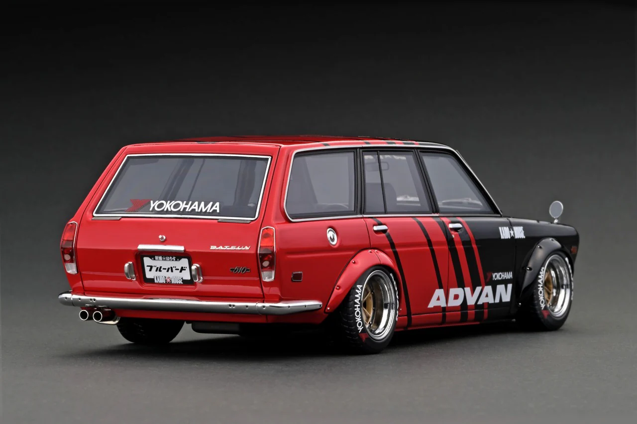 Ignition Model 1:18 Datsun Bluebird (510) Wagon KAIDO HOUSE in Red / Black - Image 3