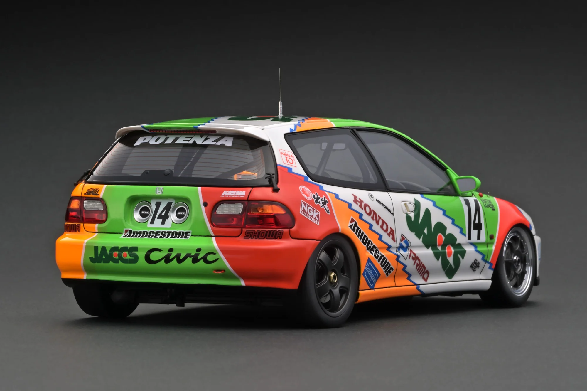 Ignition Model 1:18 Honda Civic (EG6) 1993 JTC #14 JACCS - Image 3