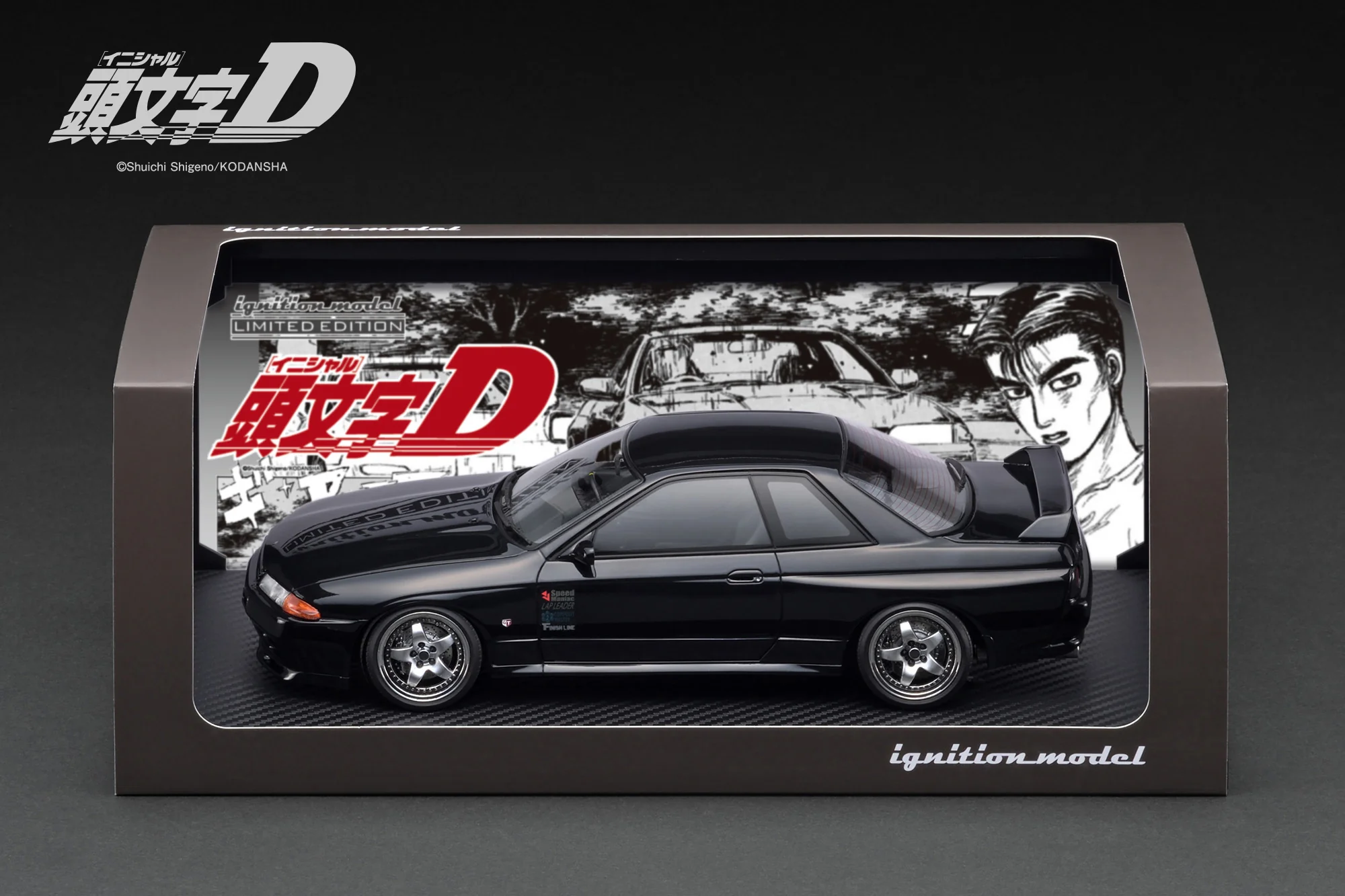Ignition Model 1:18 INITIAL D Nissan Skyline GT-R V-SpecII (BNR32) in Black - Image 4