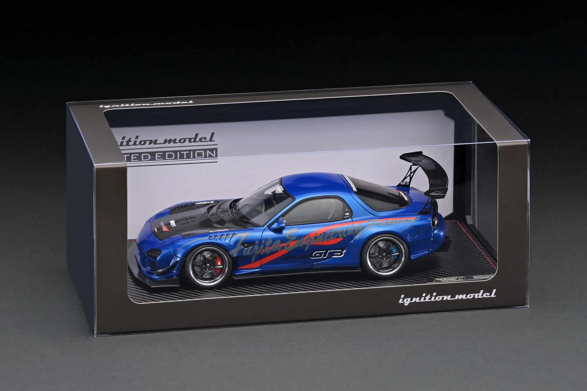 Ignition Model 1:18 Mazda RX-7 (FD3S) FEED Afflux GT3 in Blue Metallic with 13B Engine DIsplay - Image 7