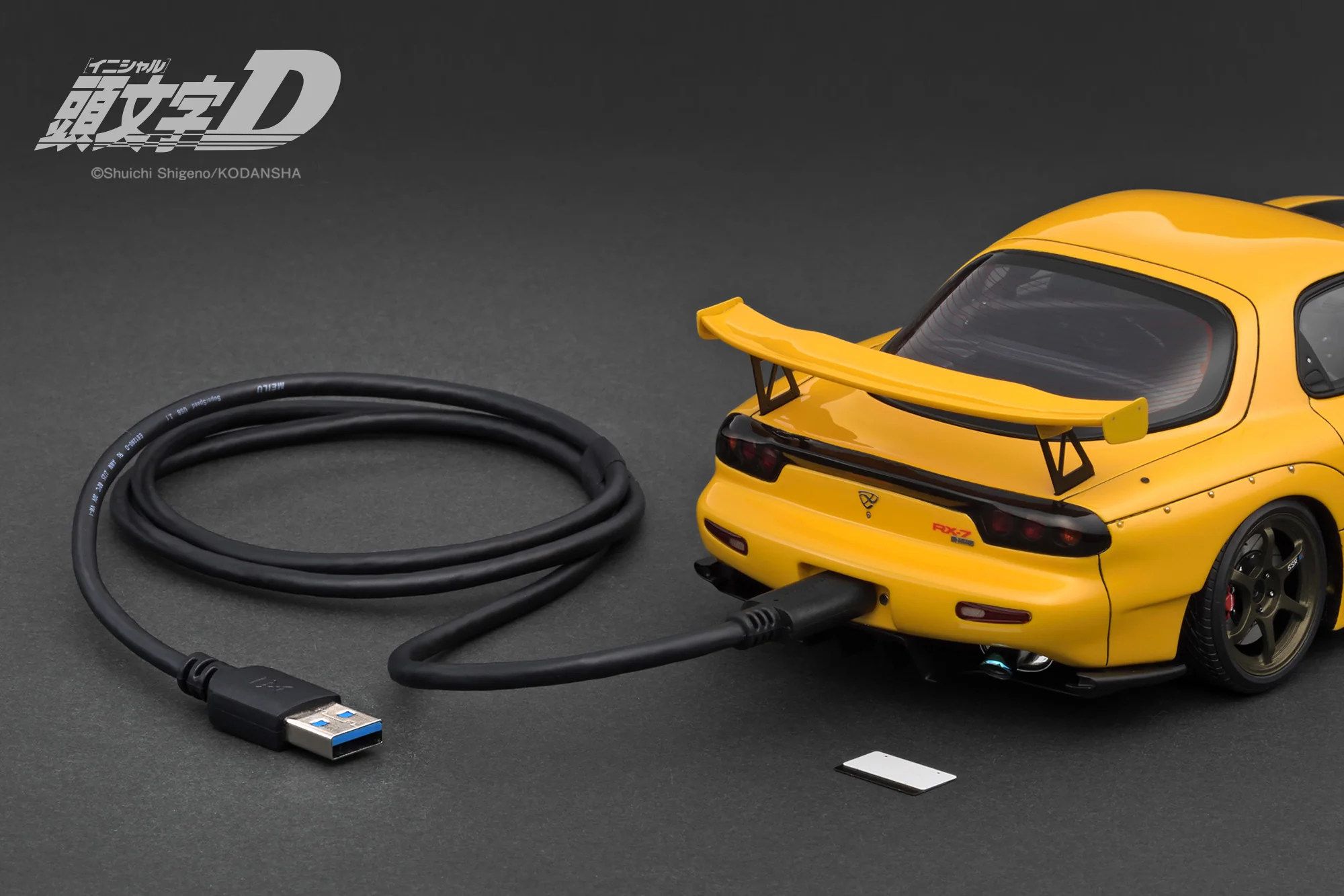 Ignition Model 1:18 Mazda RX-7 (FD3S) INITIAL D in Yellow with LED Lights - Image 8