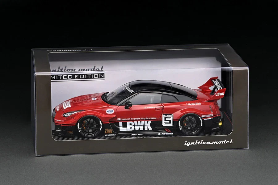 Ignition Model 1:18 Nissan 35GT-RR LB-Silhouette WORKS GT in Red/Black #5 with Engine - Image 5