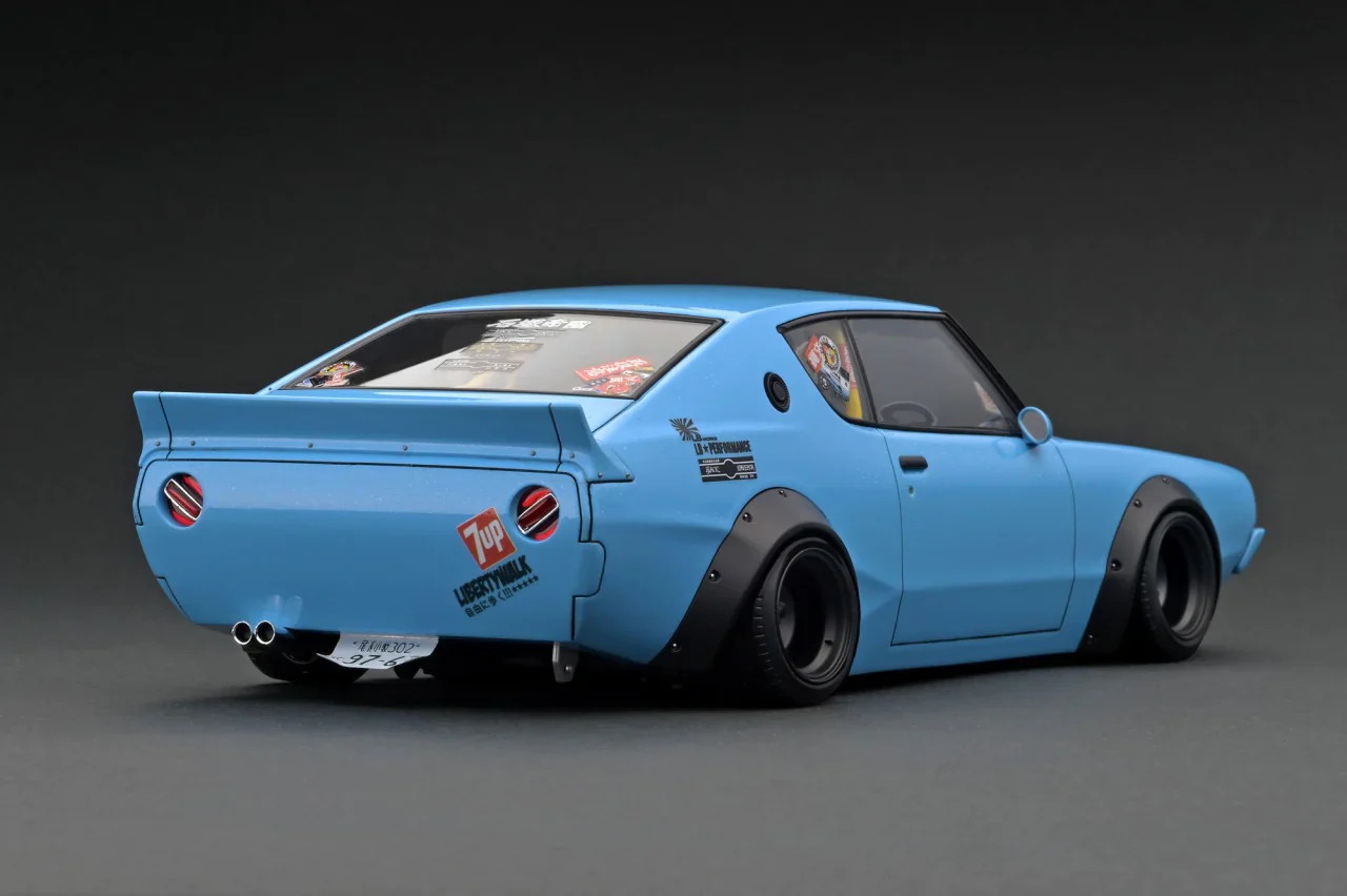 Ignition Model 1:18 Nissan Kenmari LB-WORKS 2Dr in Light Blue - Image 3