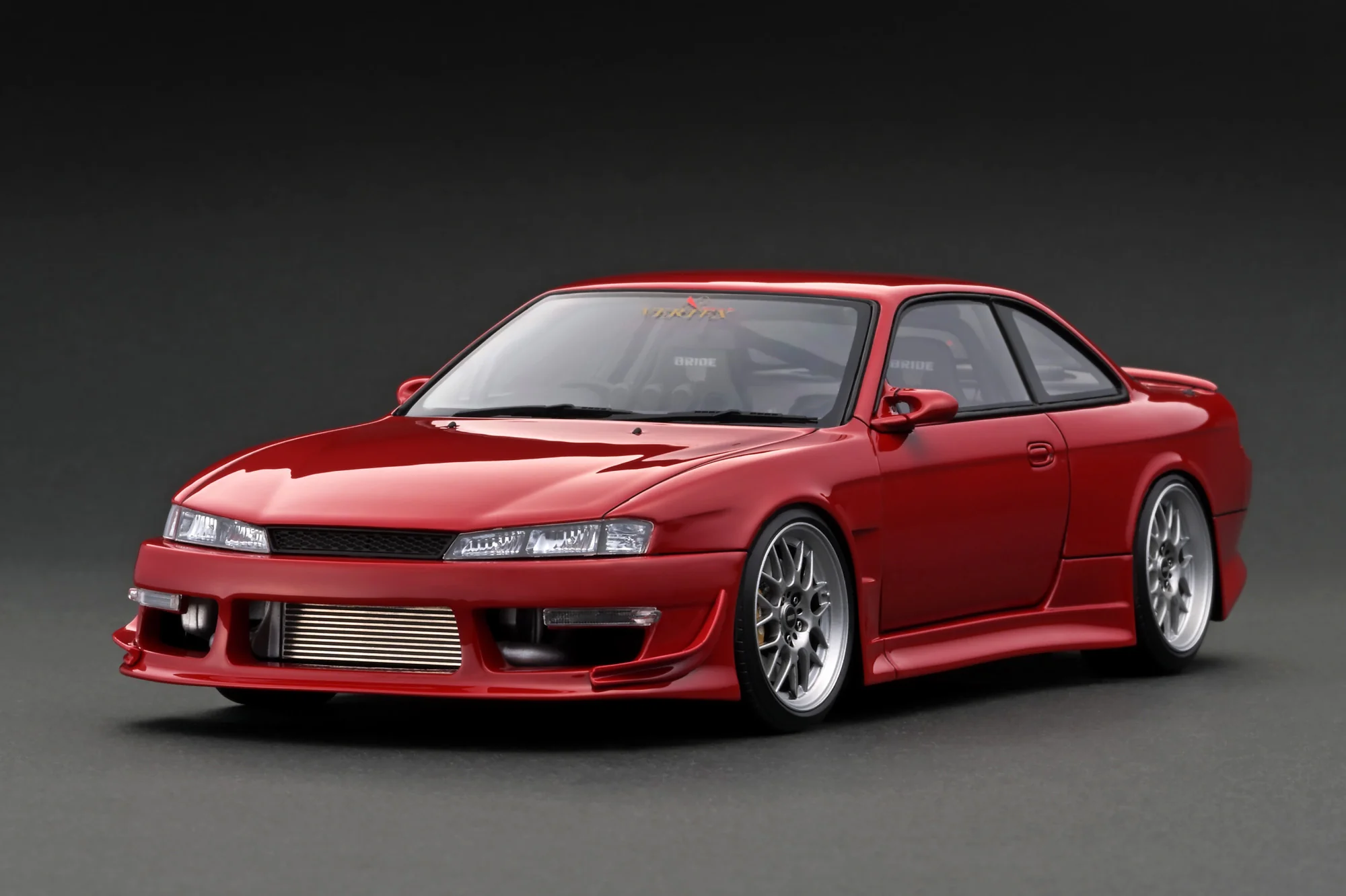 Ignition Model 1:18 Nissan Silvia (S14) VERTEX in Red Metallic with SR20 Engine Display - Image 2