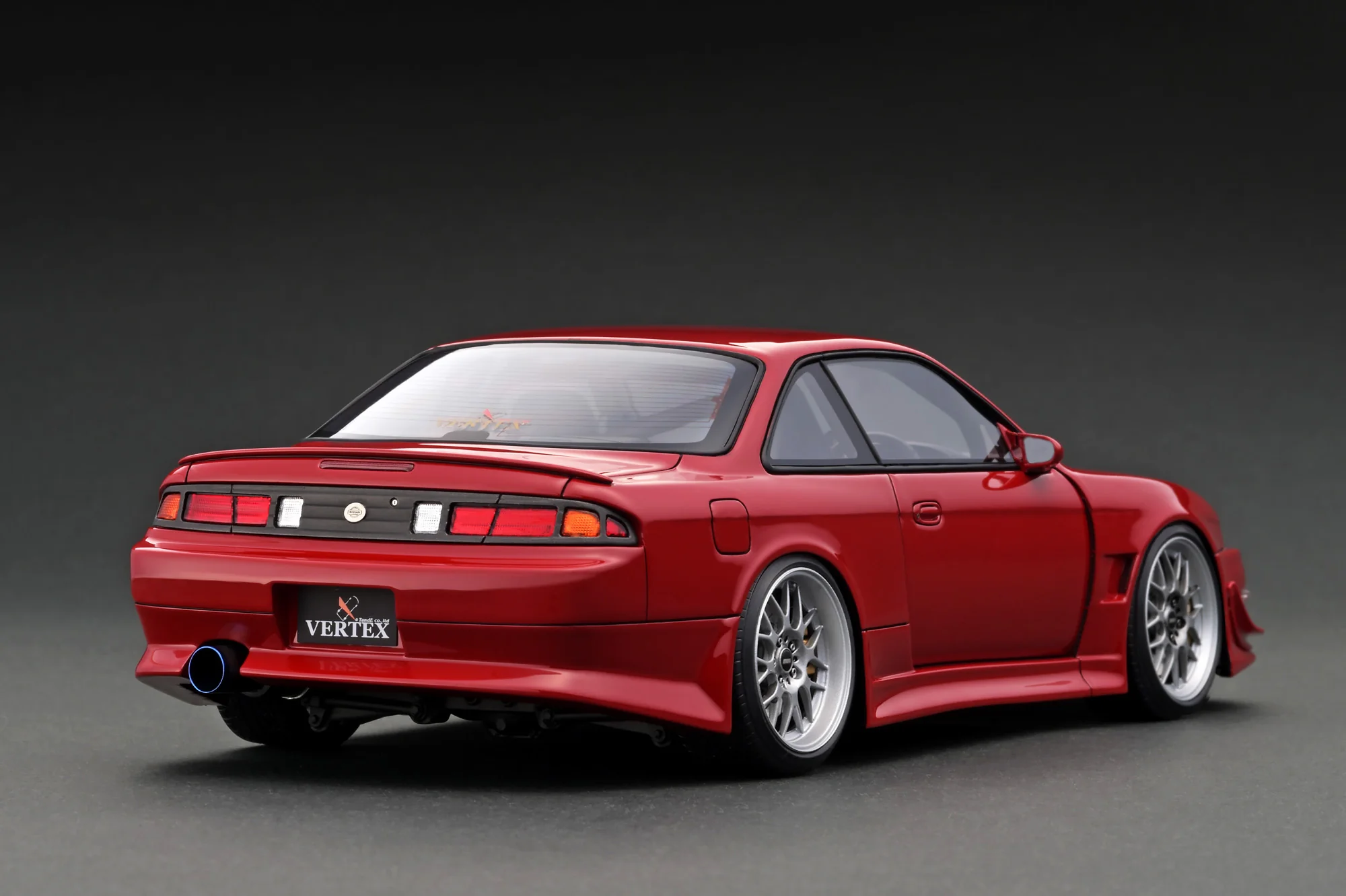 Ignition Model 1:18 Nissan Silvia (S14) VERTEX in Red Metallic with SR20 Engine Display - Image 4