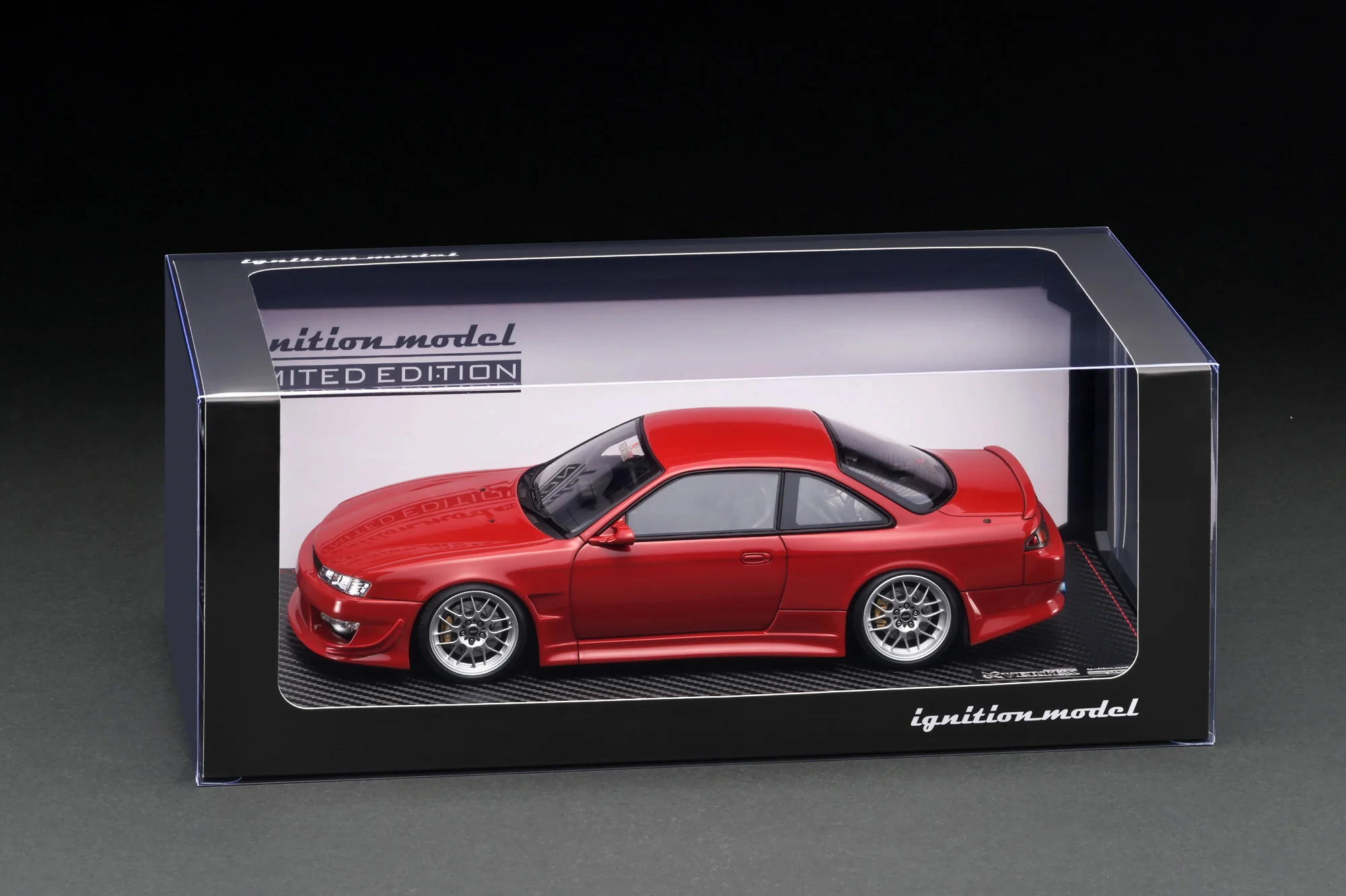 Ignition Model 1:18 Nissan Silvia (S14) VERTEX in Red Metallic with SR20 Engine Display - Image 7